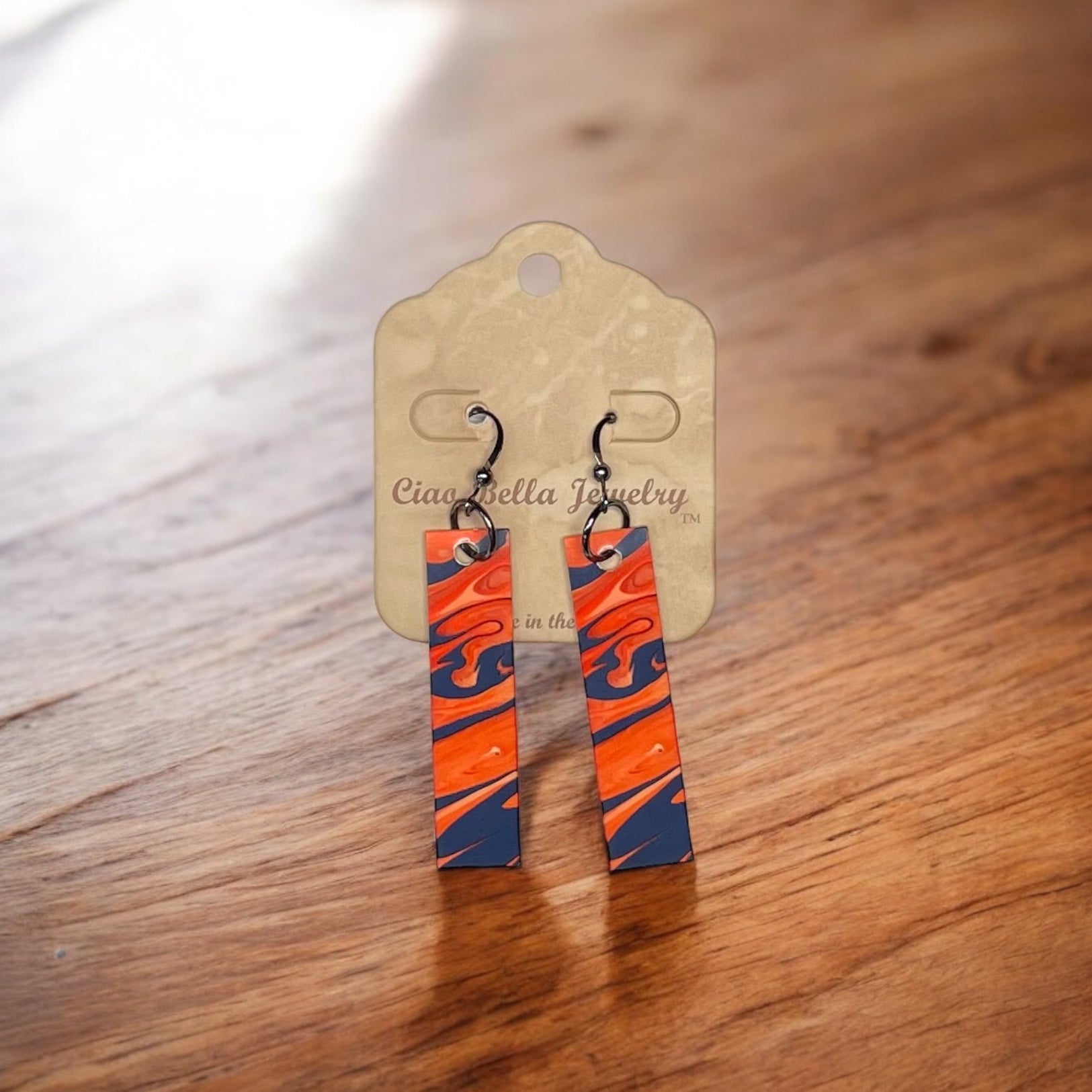 Abstract Art Earrings | Rectangle Dangle Earrings | Sterling Silver Hooks | Unique Jewelry