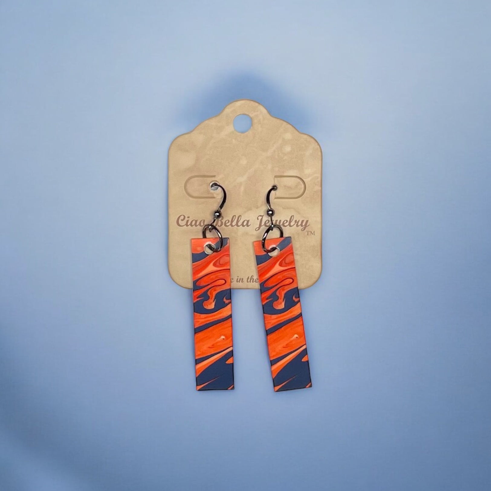 Abstract Art Earrings | Rectangle Dangle Earrings | Sterling Silver Hooks | Unique Jewelry
