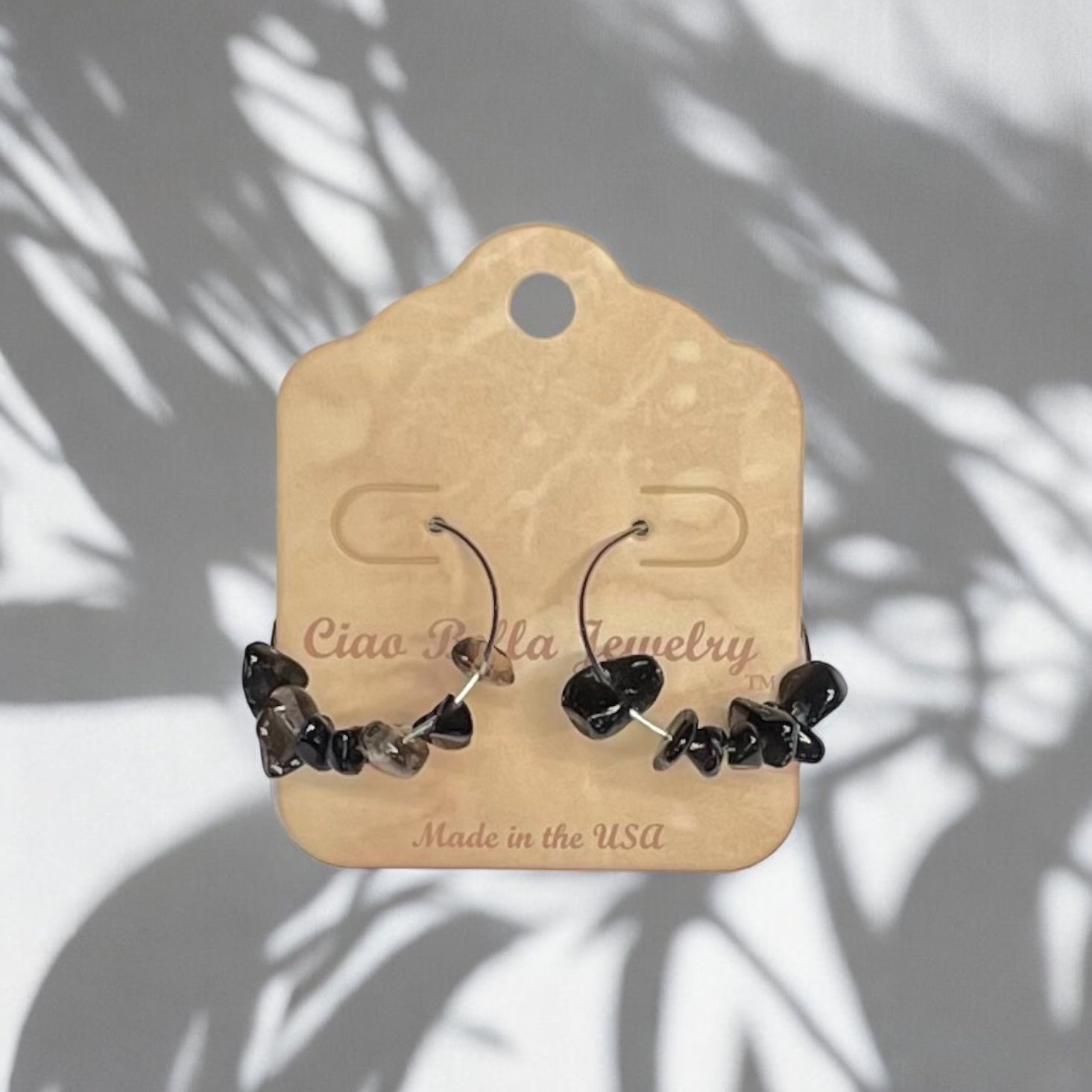 Bohemian Gemstone Hoop Earrings - Stainless Steel, Hypoallergenic
