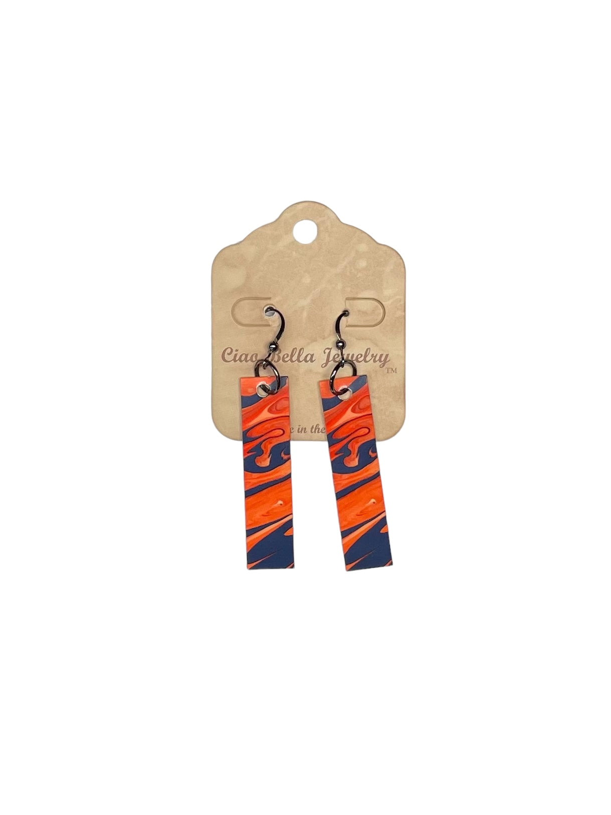 Abstract Art Earrings | Rectangle Dangle Earrings | Sterling Silver Hooks | Unique Jewelry