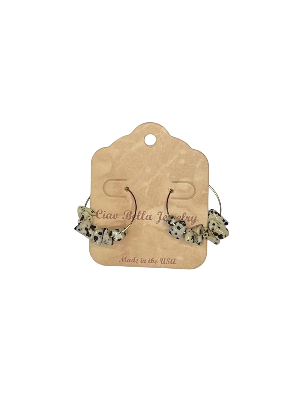 Golden Hoop Earrings with Gemstones