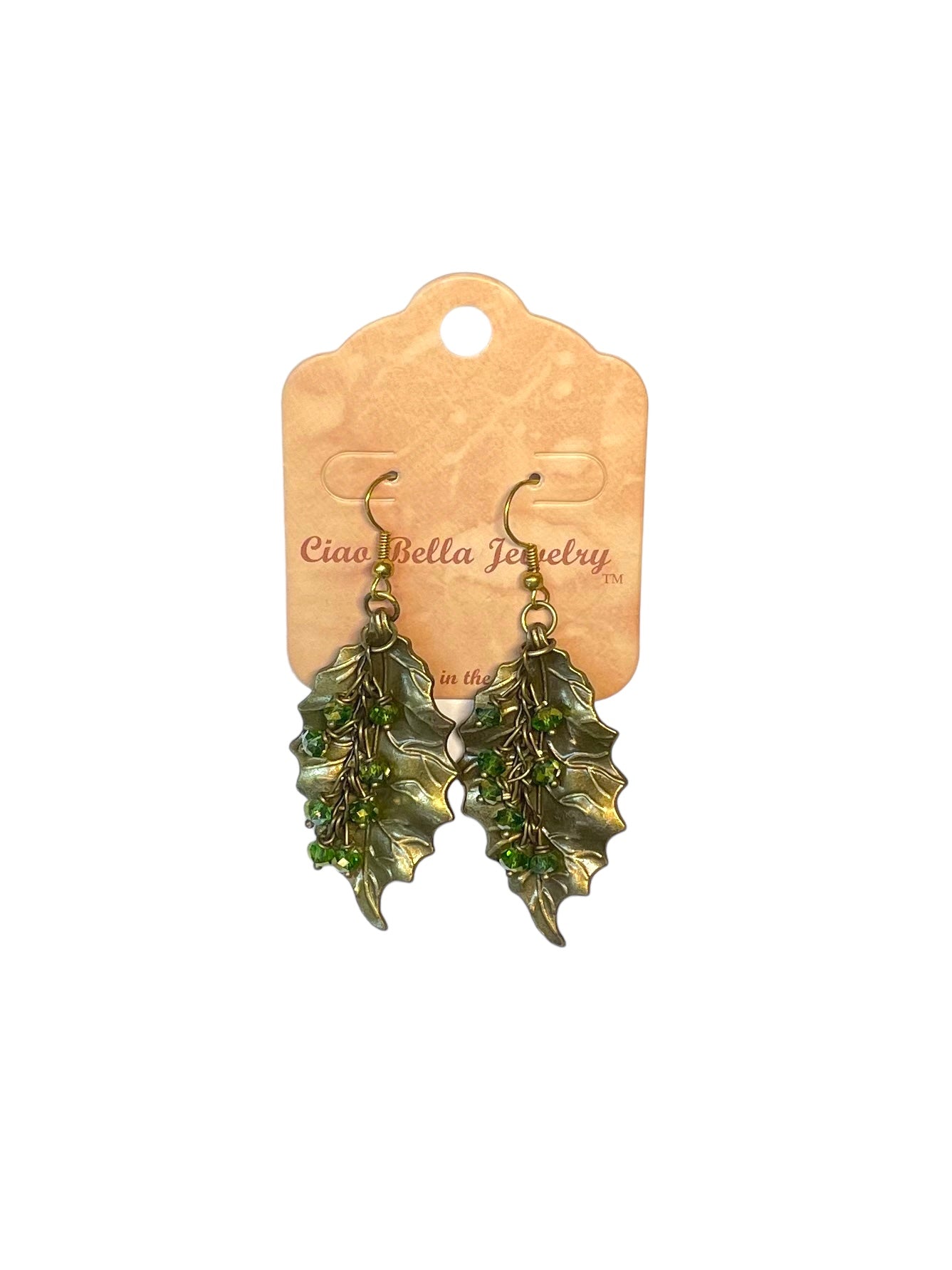 Crystal Leaf Dangle Earrings | Nature-Inspired Jewelry