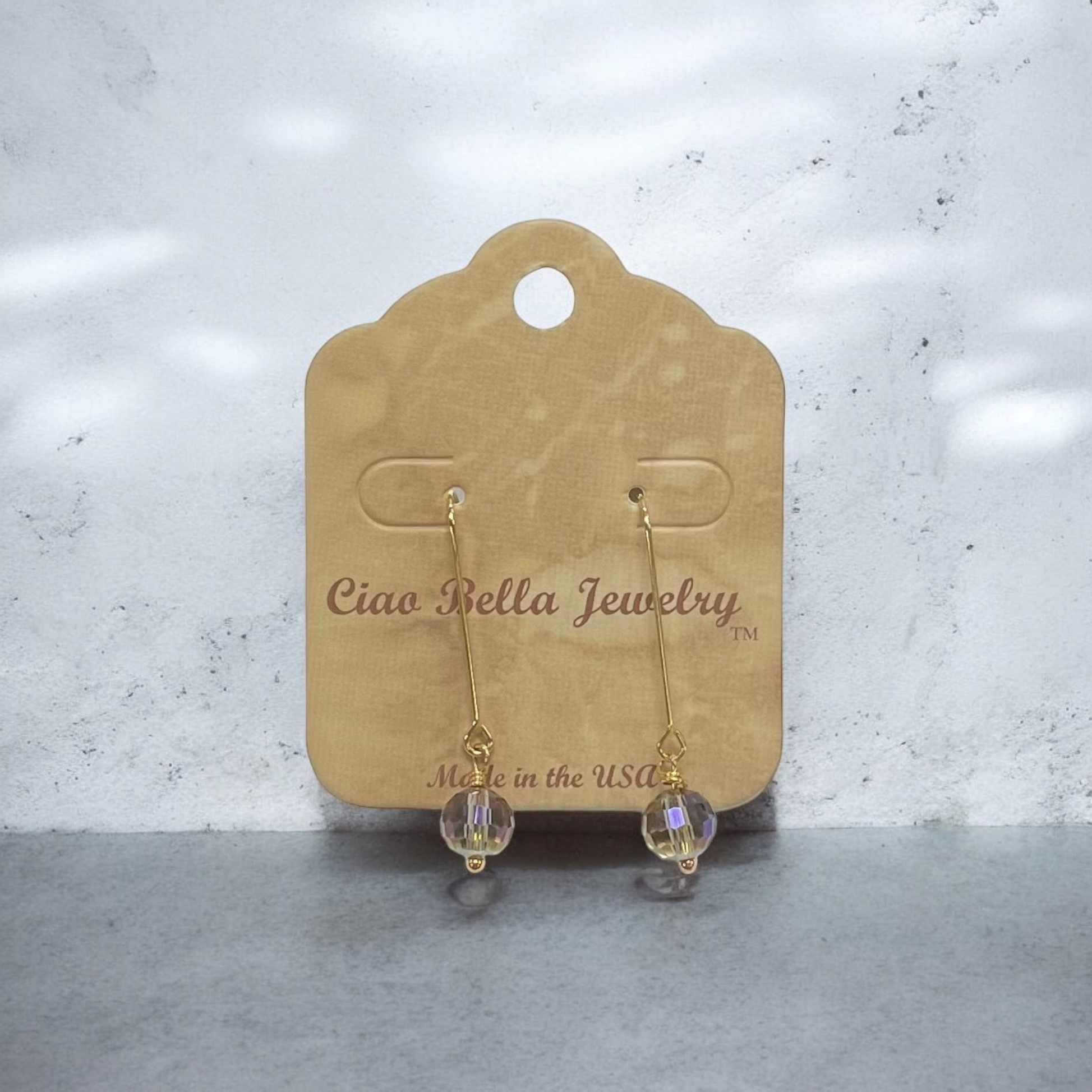 Elegant Gemstone & Gold Long Drop Earrings | Michelle Marie Boutique