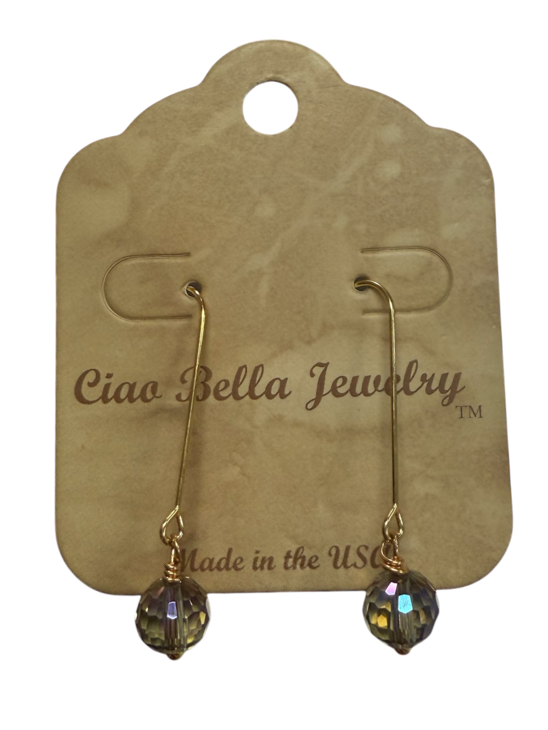 Delicate Crystal and Gemstone Drop Earrings on Gold-Plated Stainless Steel