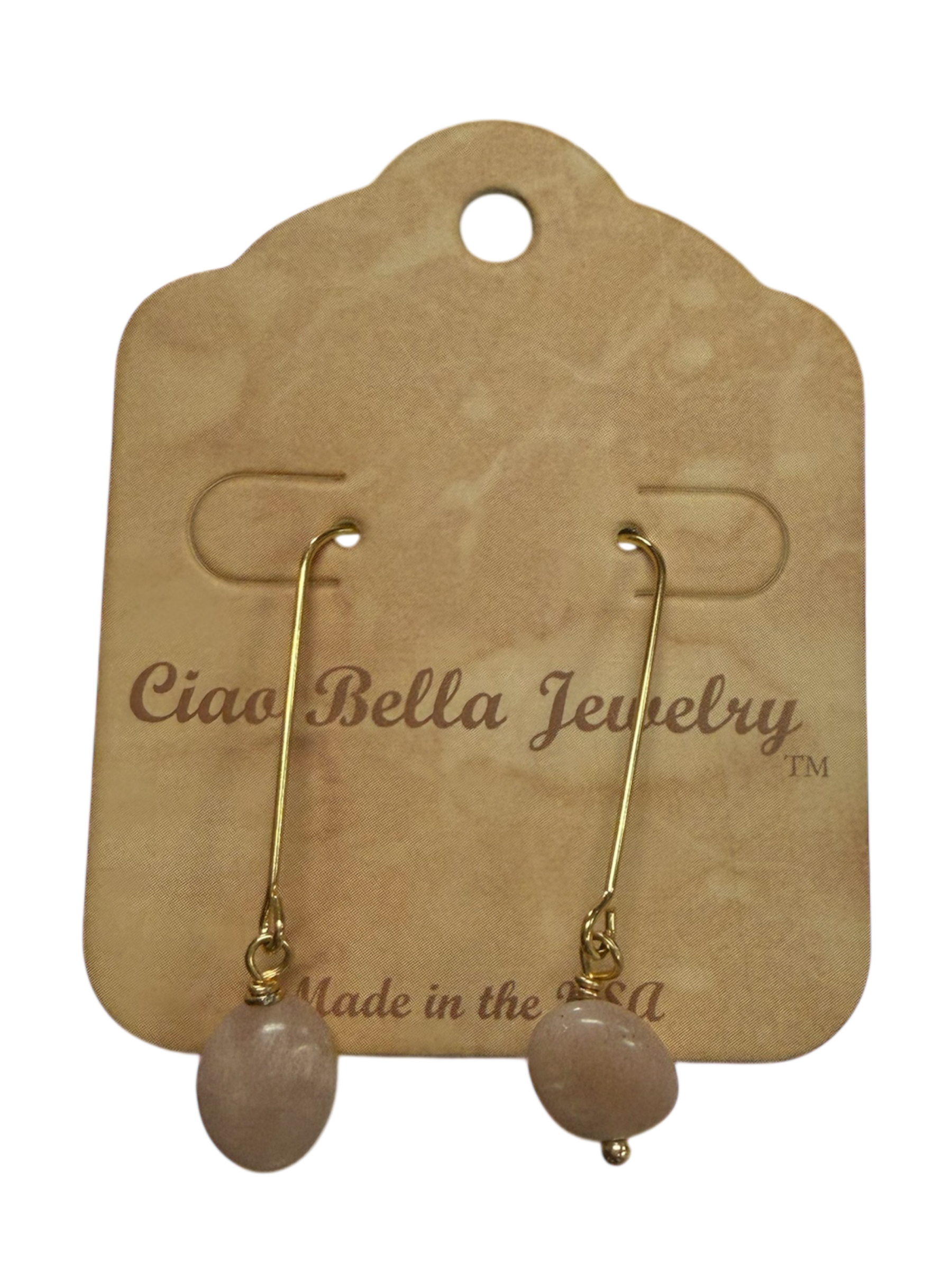 Delicate Crystal and Gemstone Drop Earrings on Gold-Plated Stainless Steel