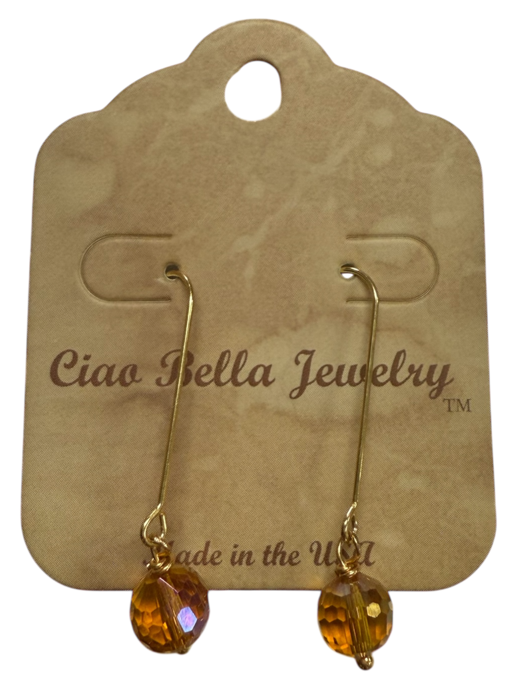Delicate Crystal and Gemstone Drop Earrings on Gold-Plated Stainless Steel