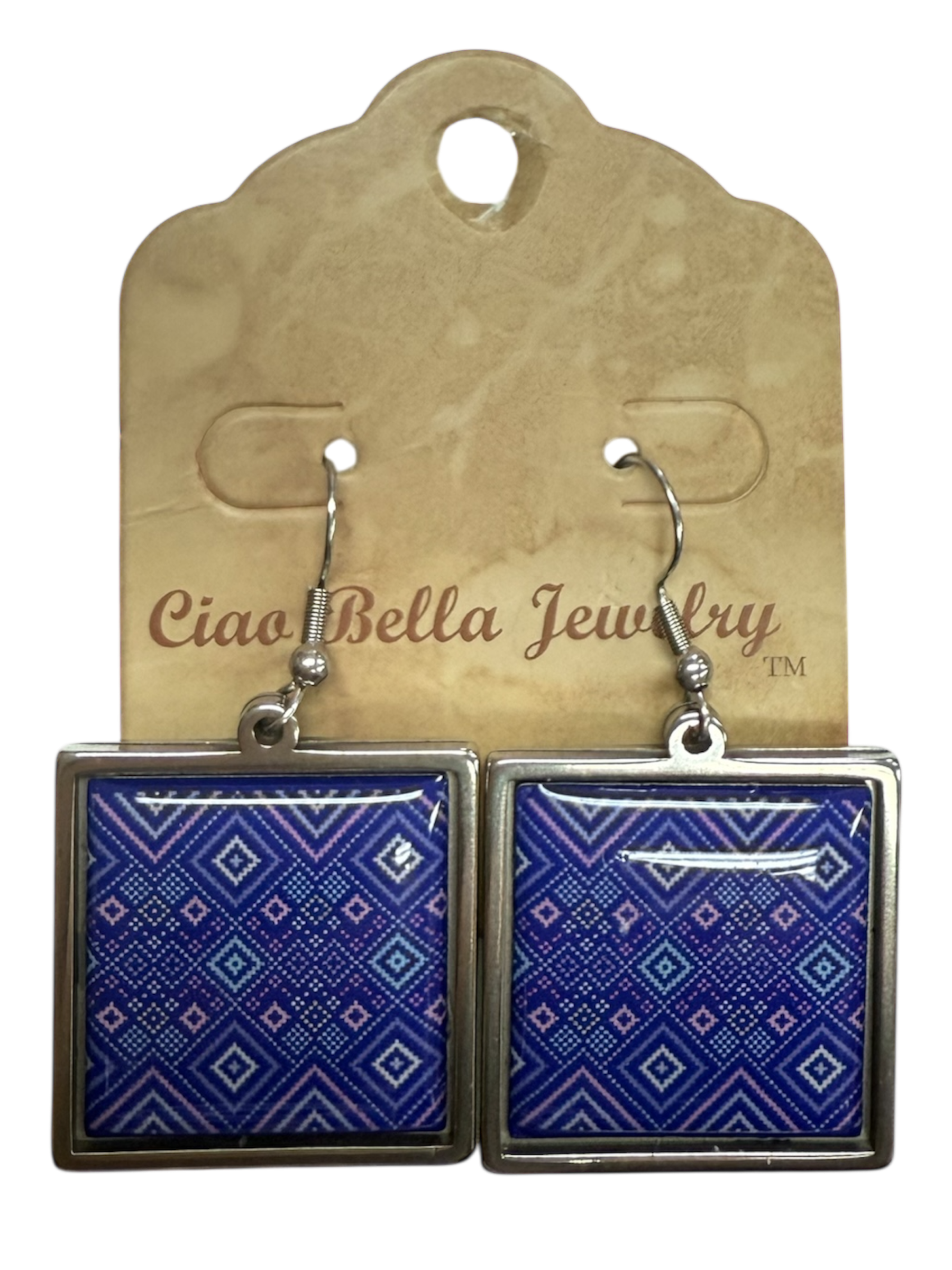 Quilt Mosaic Ensemble - Patterned Necklace & Earrings Set