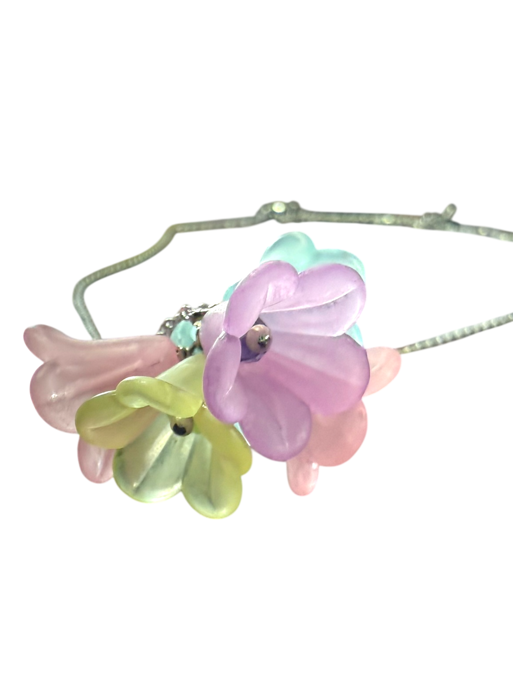 Rainbow Bloom Lucite Flower Necklace