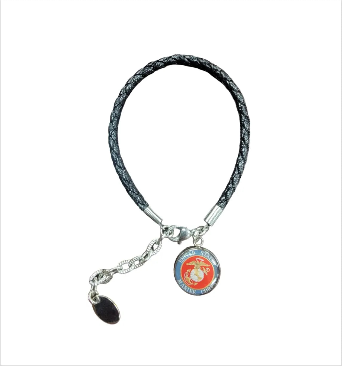 Military Leather Rope Charm Bracelet - Officially Licensed