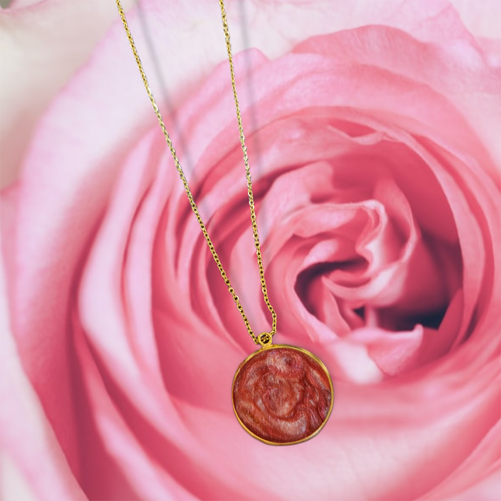 Everlasting Elegance: Real Rose Resin Necklace (Unique Gift for Her)