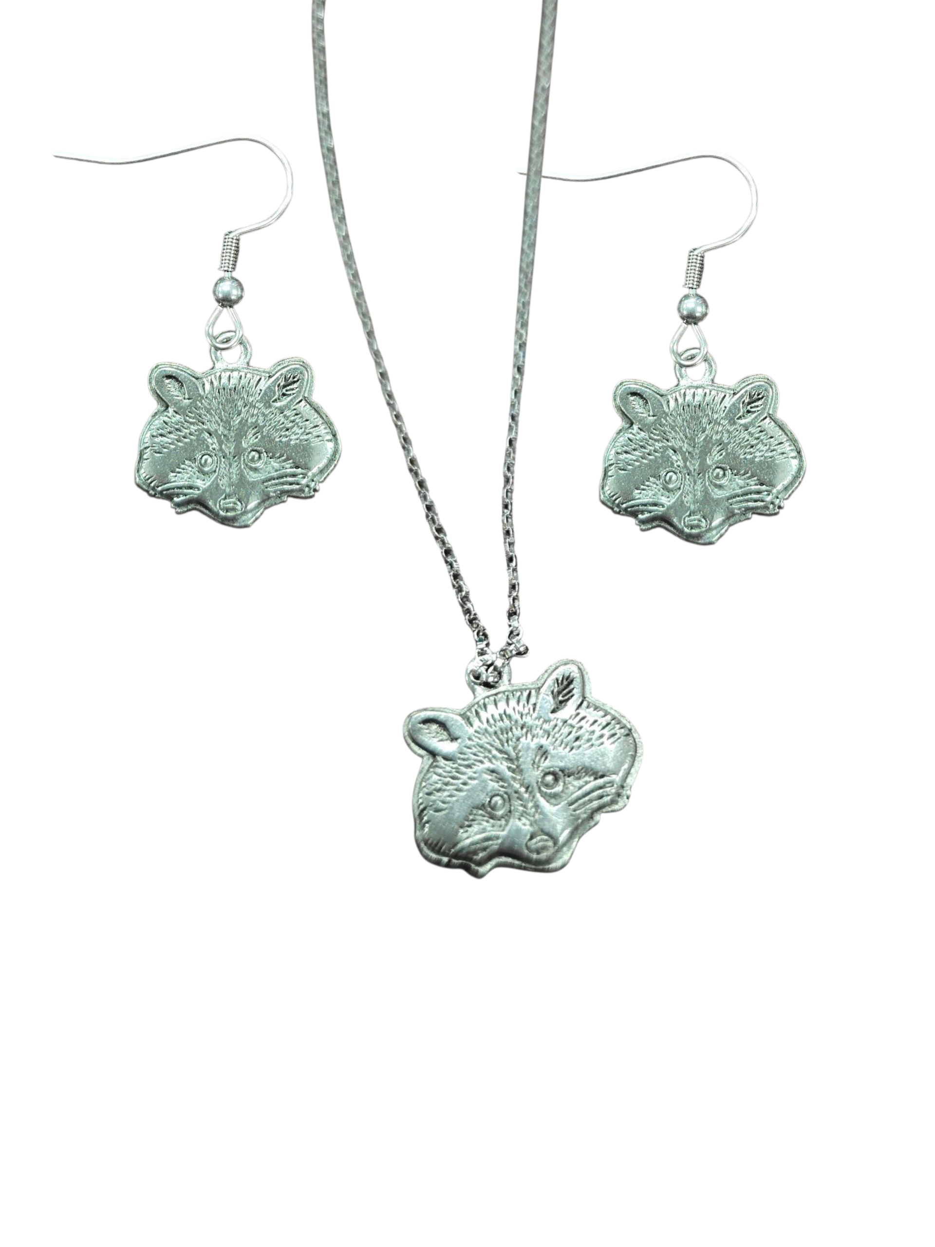 Michelle Marie's Racoon Silver Pewter Charm, Necklace, Bracelet and Earring Sets