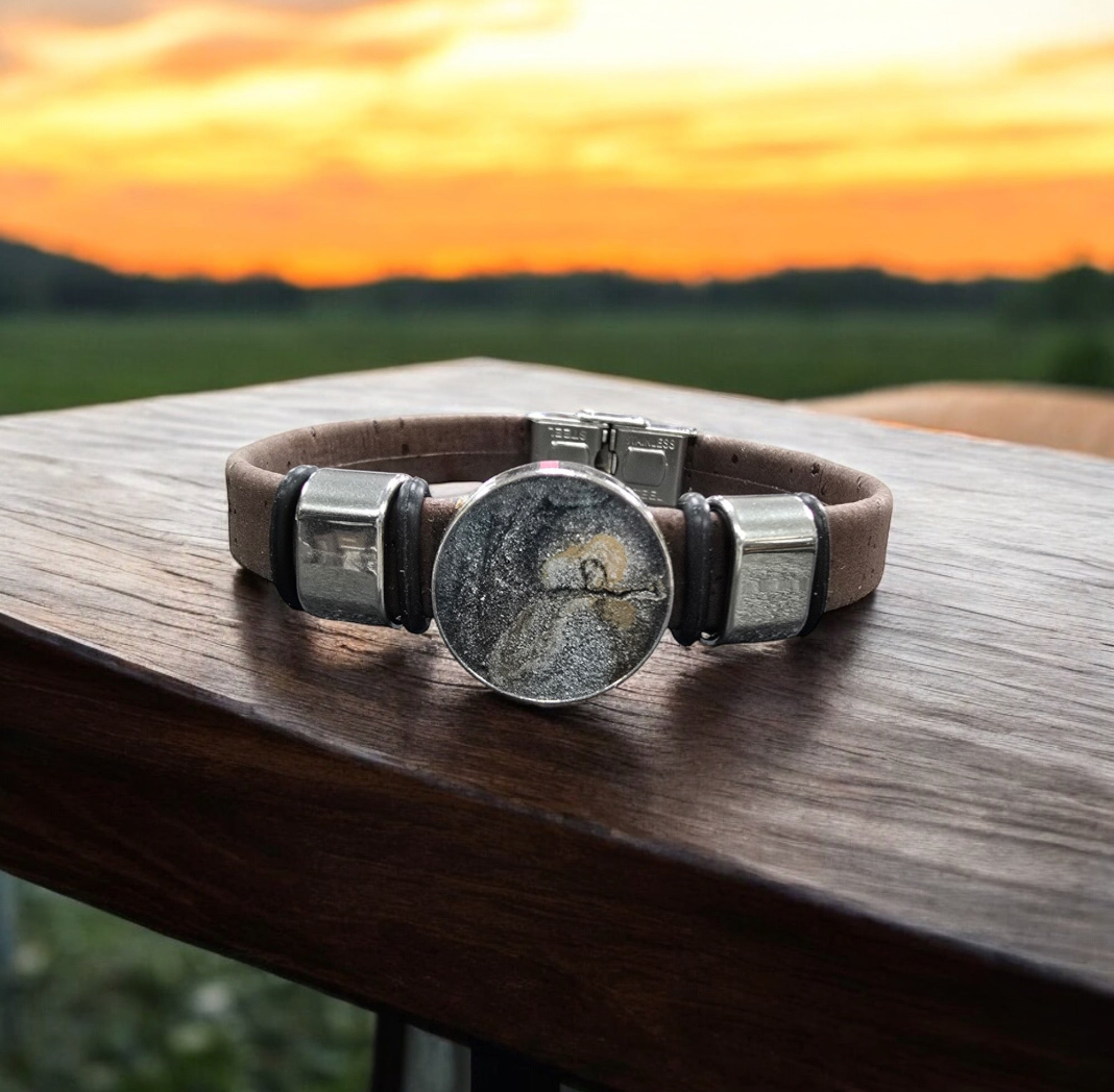 Michelle Marie's Unisex Sustainable Cork Bracelet | Go Gray for Brain Cancer | Charity Bracelet | Made in the USA
