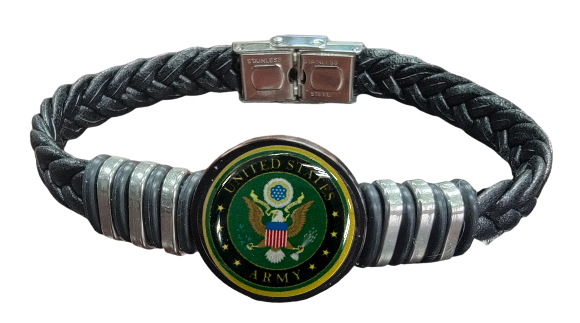 Army Unisex Braided Leather Bracelet - Officially Licensed - Gift Boxed