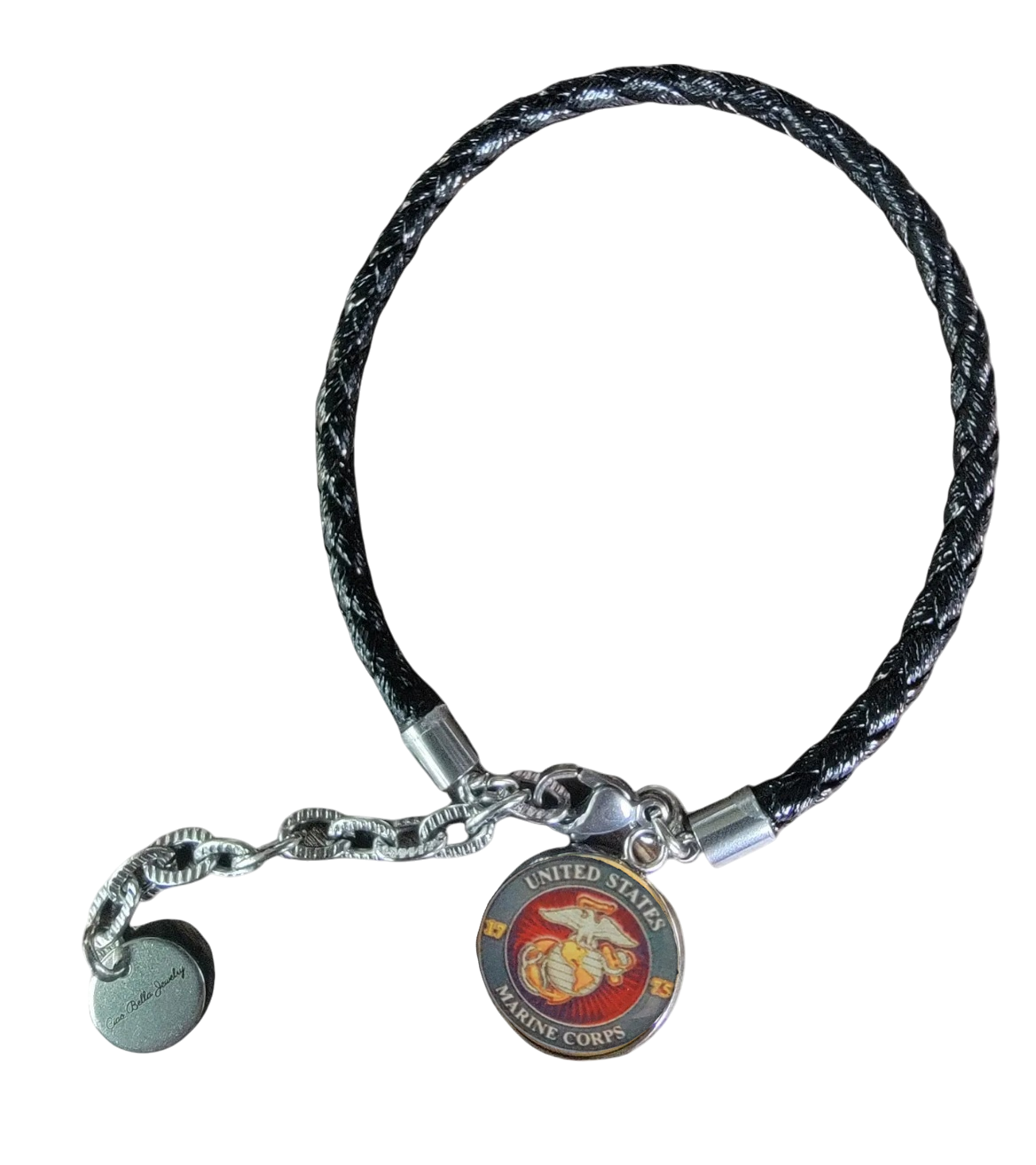 Military Leather Rope Charm Bracelet - Officially Licensed