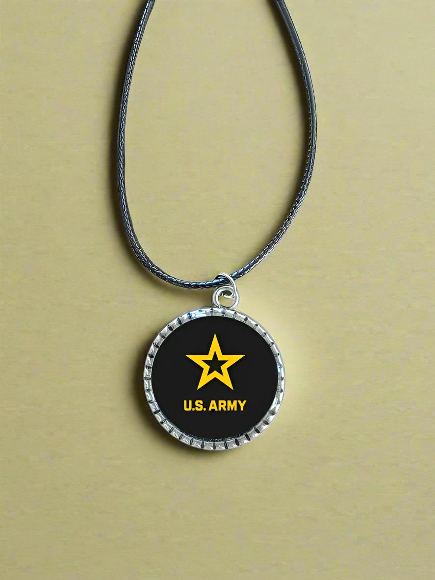 Army, Navy, Air Force, Space Force, Marine Corps Logo Pendant Necklaces | Made in the USA |, Officially Licensed