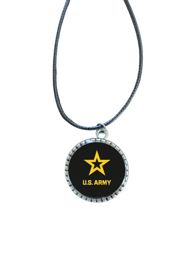 Army, Navy, Air Force, Space Force, Marine Corps Logo Pendant Necklaces | Made in the USA |, Officially Licensed