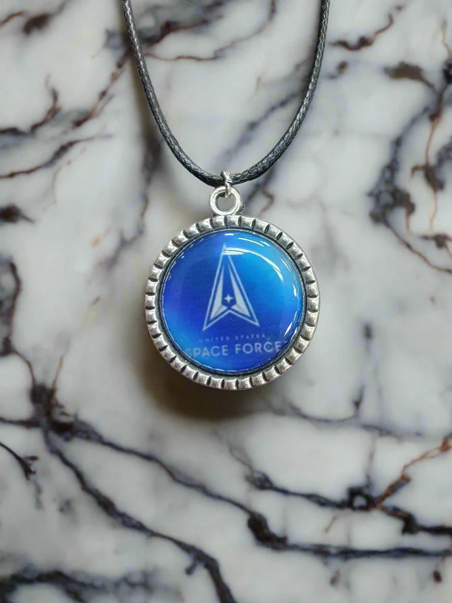 Army, Navy, Air Force, Space Force, Marine Corps Logo Pendant Necklaces | Made in the USA |, Officially Licensed