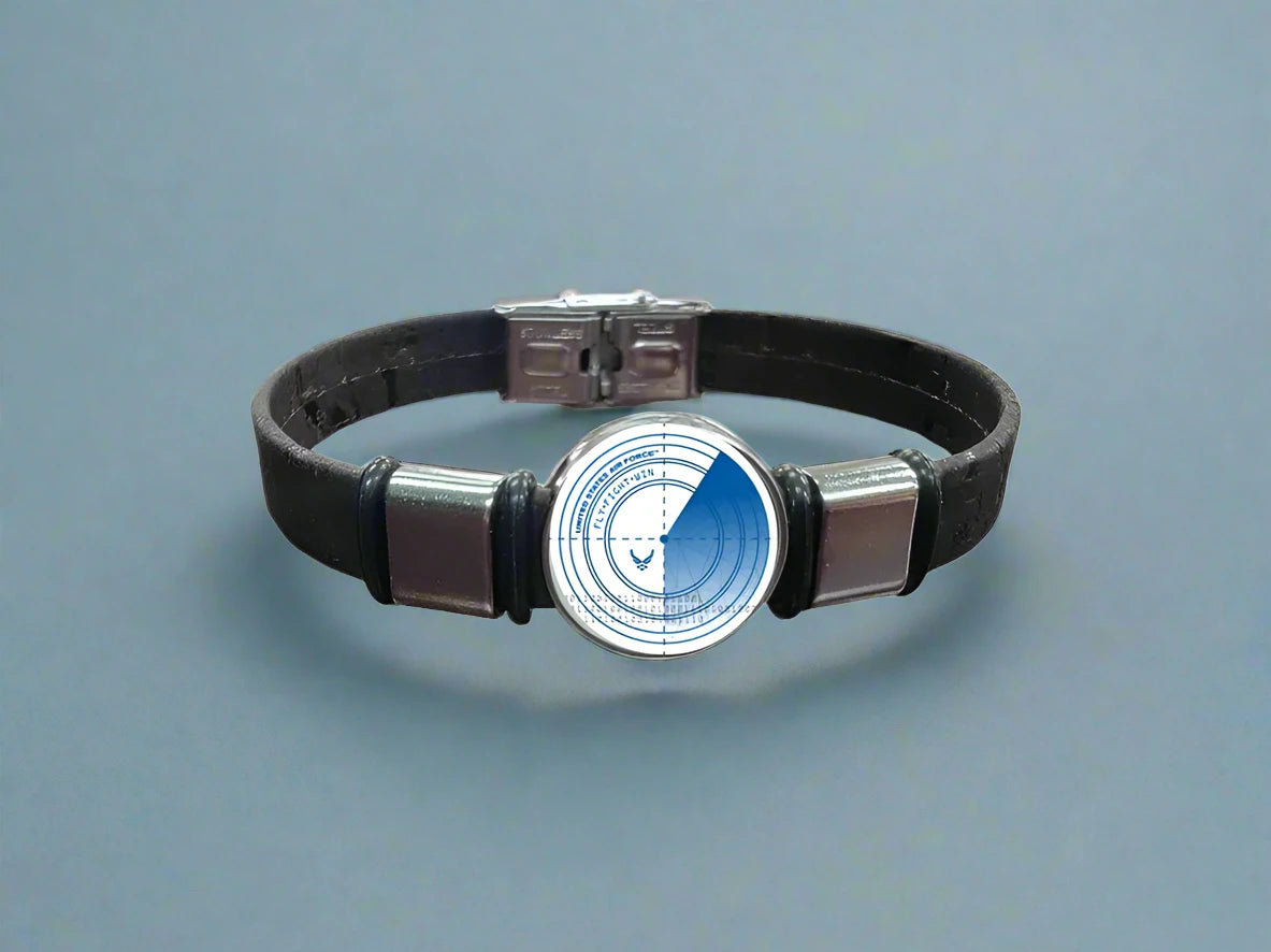 Unisex USAF Roundel Cork Bracelet |Officially Licensed | Made in USA | Sustainable