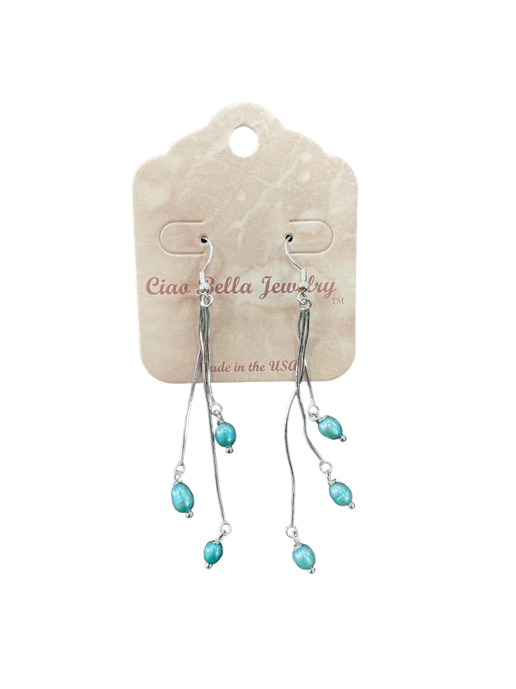 Elegant Freshwater Pearl Drop Earrings in Sterling Silver - Timeless Style