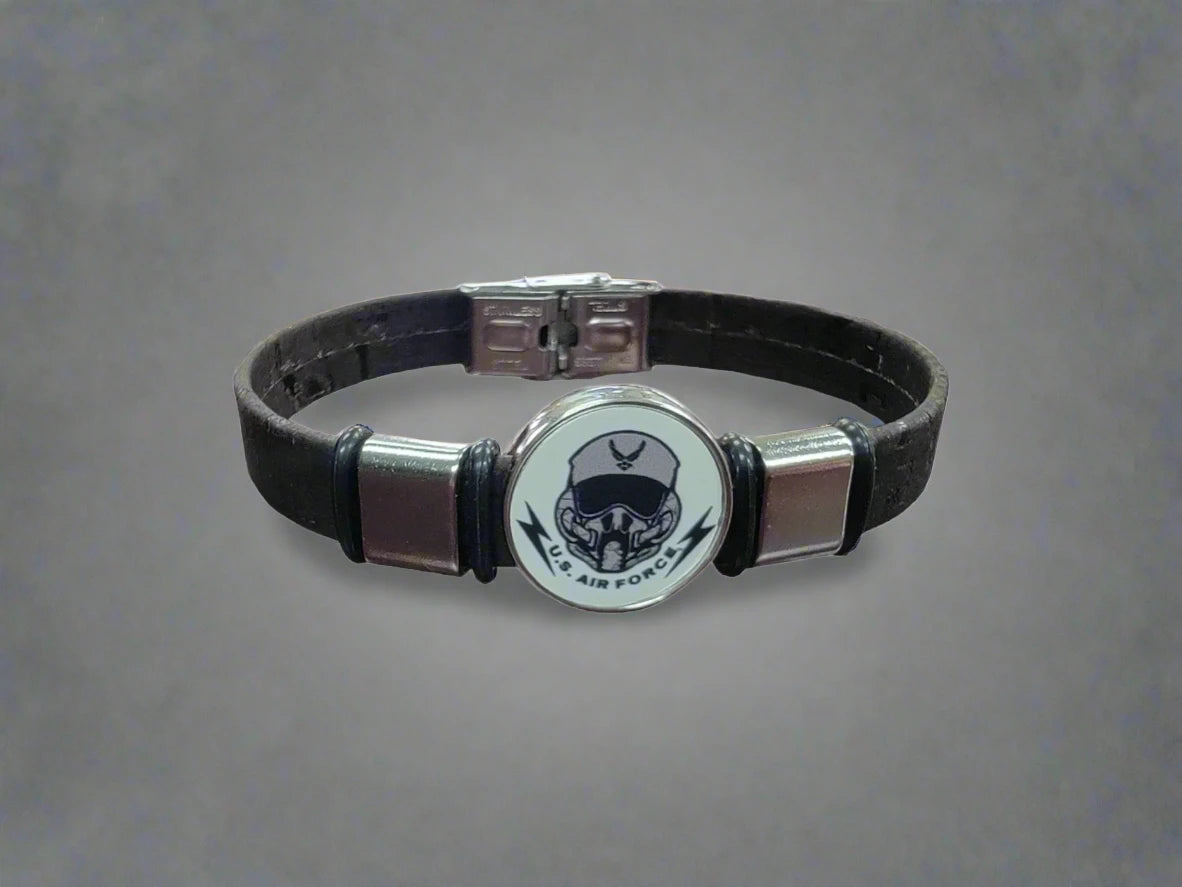 Unisex USAF Roundel Cork Bracelet |Officially Licensed | Made in USA | Sustainable