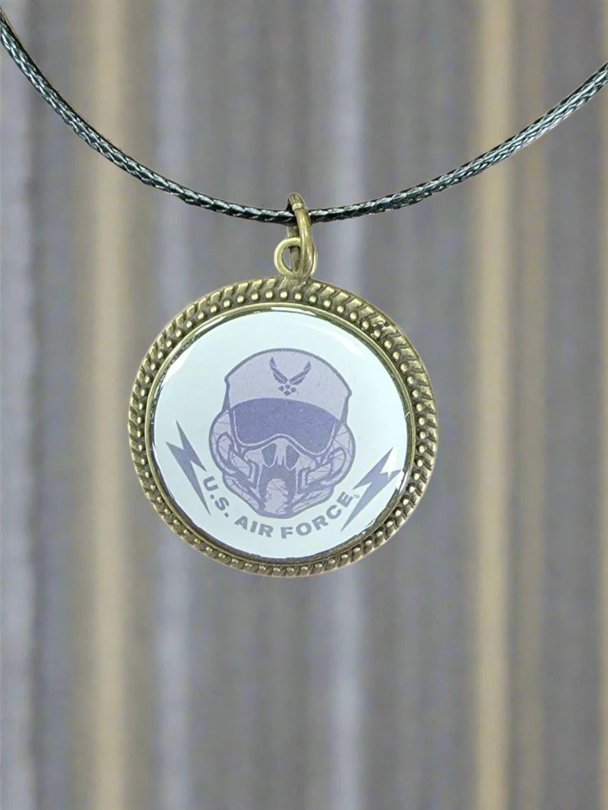 Army, Navy, Air Force, Space Force, Marine Corps Logo Pendant Necklaces | Made in the USA |, Officially Licensed
