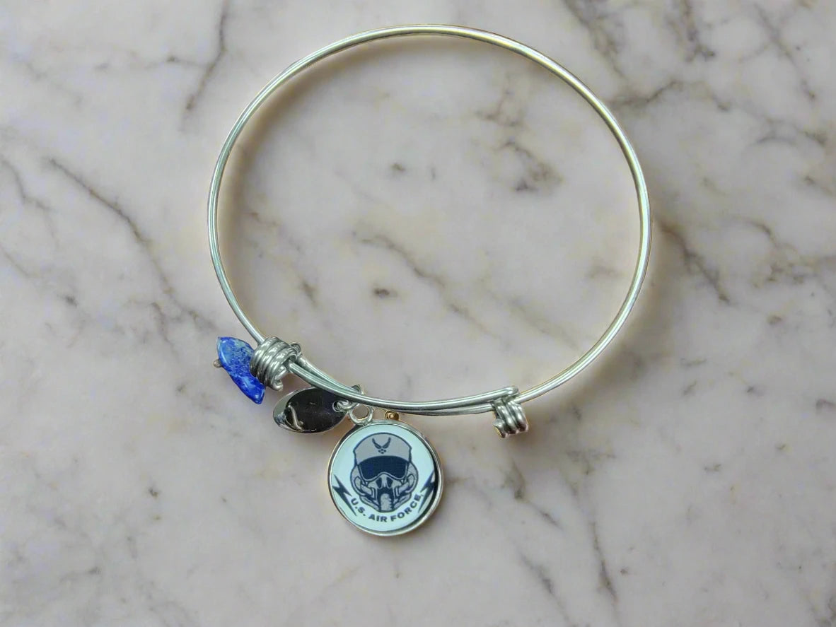 Air Force Bangle Bracelet, Officially Licensed, Stainless Steel, Perfect Gift for Air Force Lovers, Comfortable Fit and Durable, Long-Lasting,