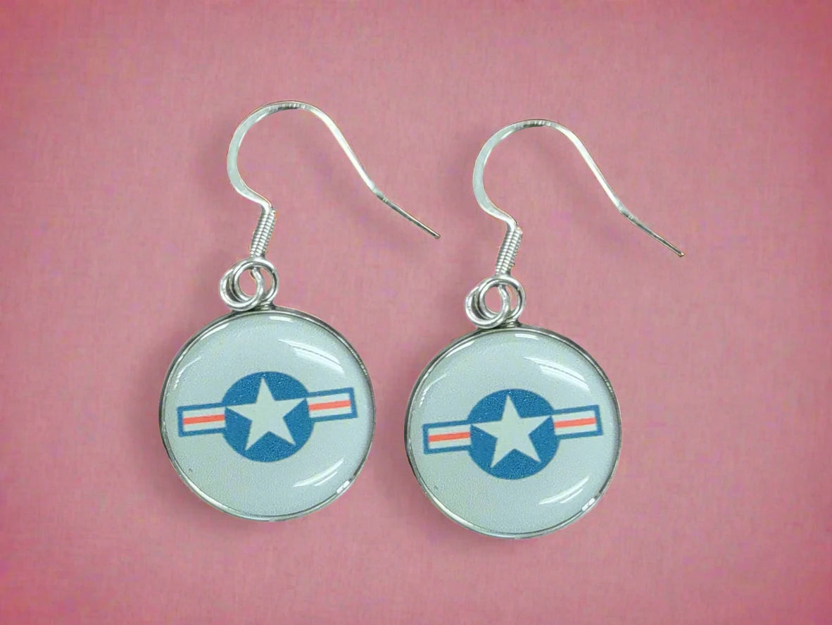 Officially Licensed Air Force Seal, Air Force Roundel, , Air Force Wings or Air Force Thunderbird Earrings - A Proud Symbol of Service and Sacrifice