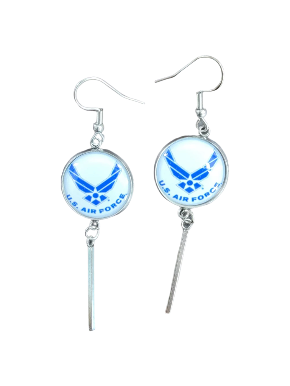 Officially Licensed Military Charm Earrings, A Proud Symbol of Service and Sacrifice, Stainless Steel, Great Gift