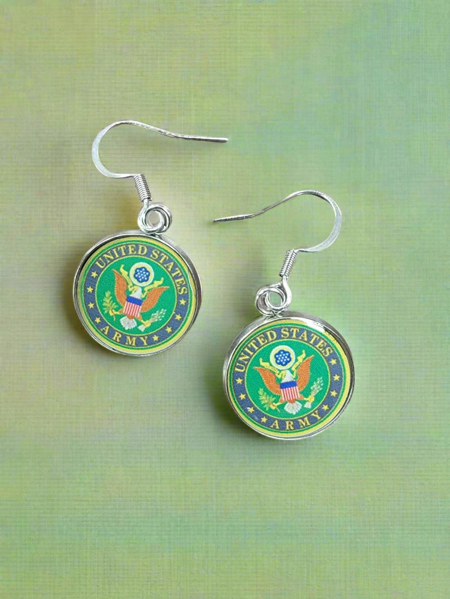 Army Earrings - Officially Licensed, Sterling Silver