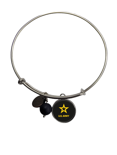 Army Seal or Army Star Bangle Bracelet | Officially Licensed, Stainless Steel, One Size Fits Most