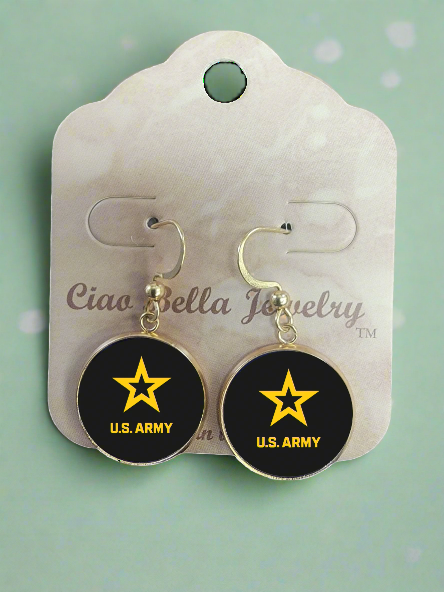 Army Earrings - Officially Licensed, Sterling Silver