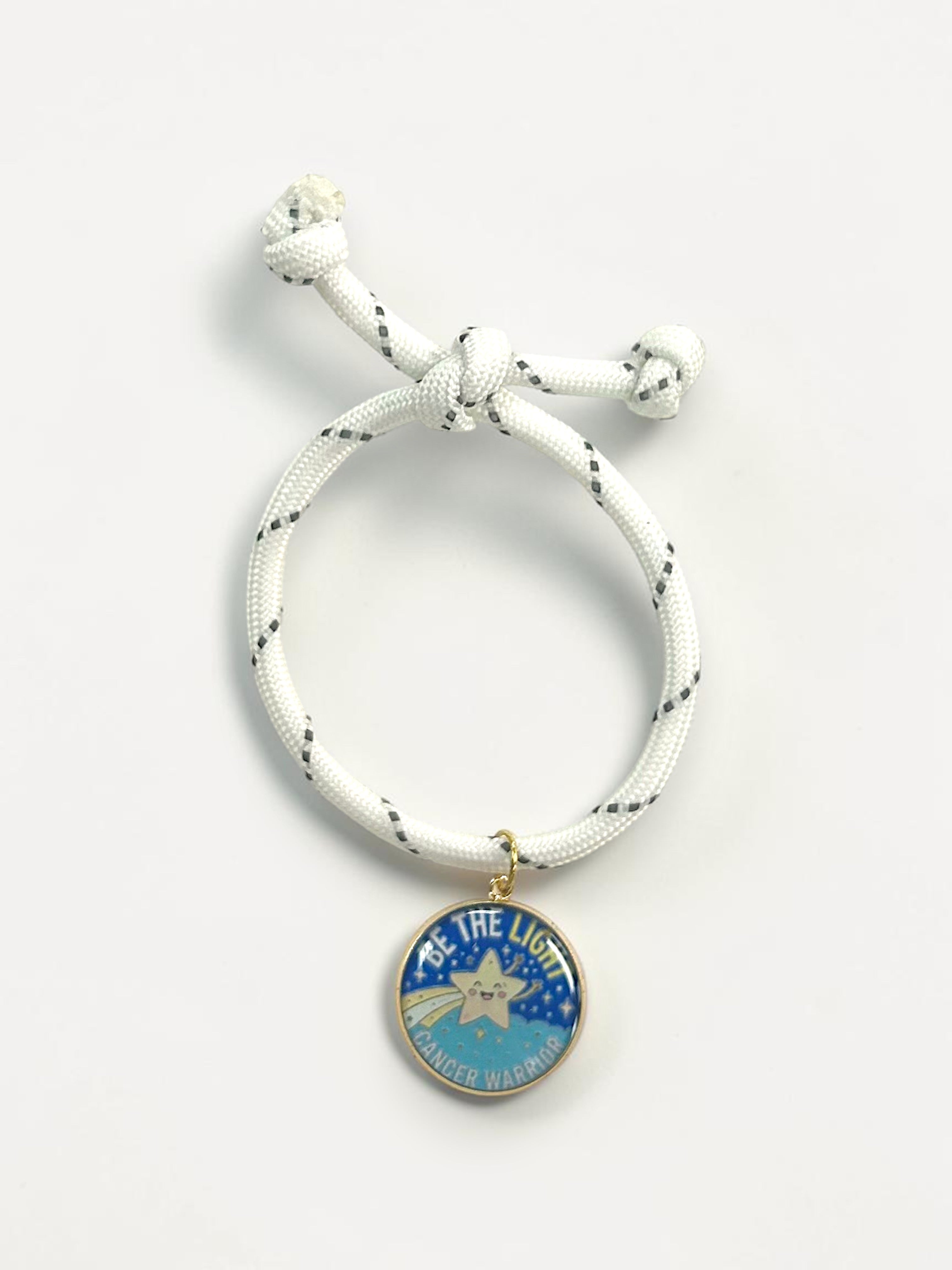 Glow-in-the-Dark "Be The Light" Charm Bracelet | Cancer Warrior | Handmade Gifts