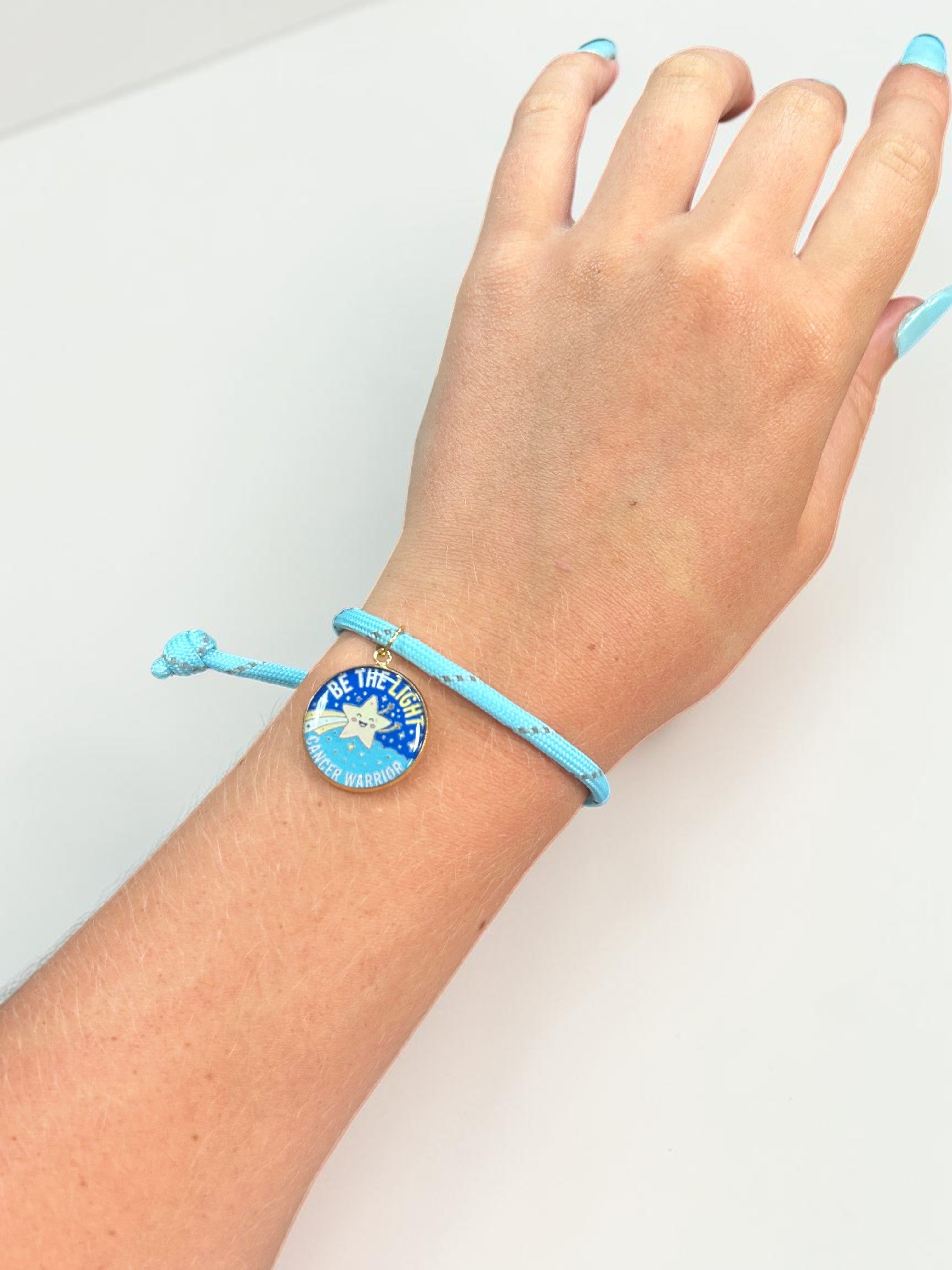Glow-in-the-Dark "Be The Light" Charm Bracelet | Cancer Warrior | Handmade Gifts