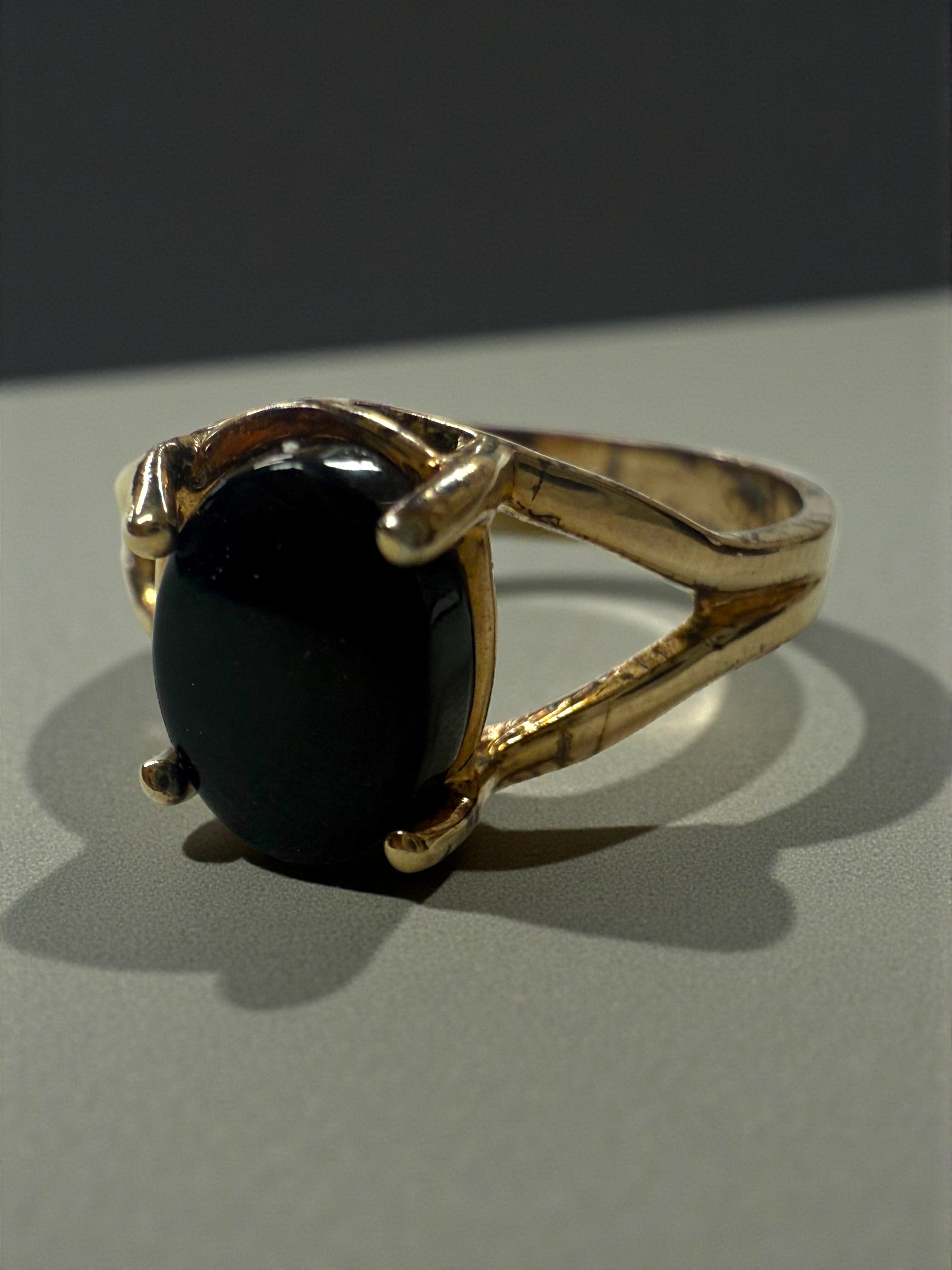 The Midnight Onyx Crown: One-of-a-Kind Gold Statement Ring