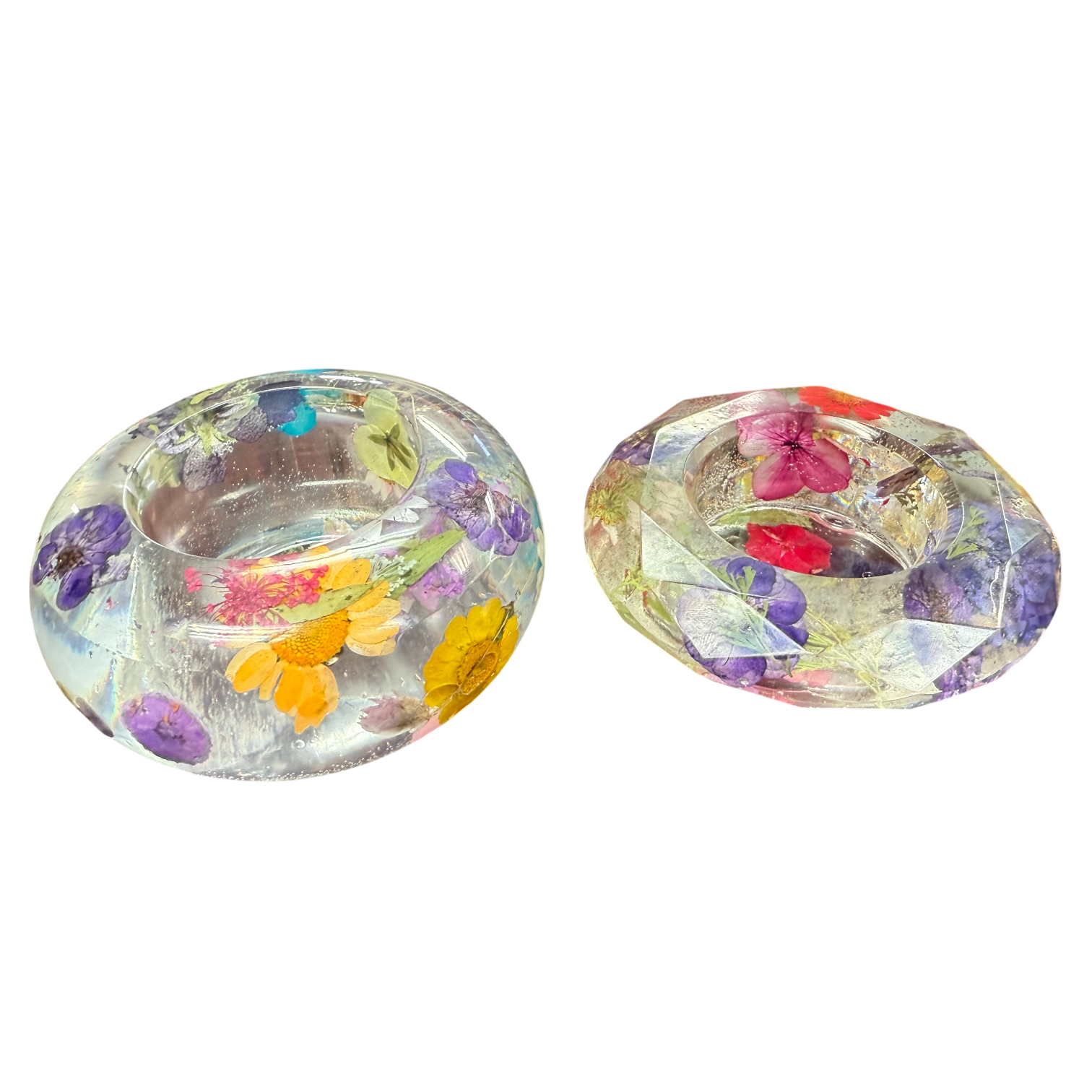 The Everlasting Meadow: Hand-Cast Real Flower Resin Bowls