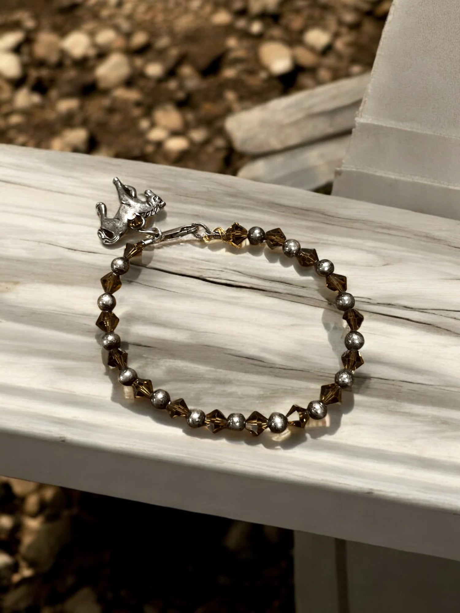 Equestrian Horse Charm Bracelet | Topaz Austrian Crystals