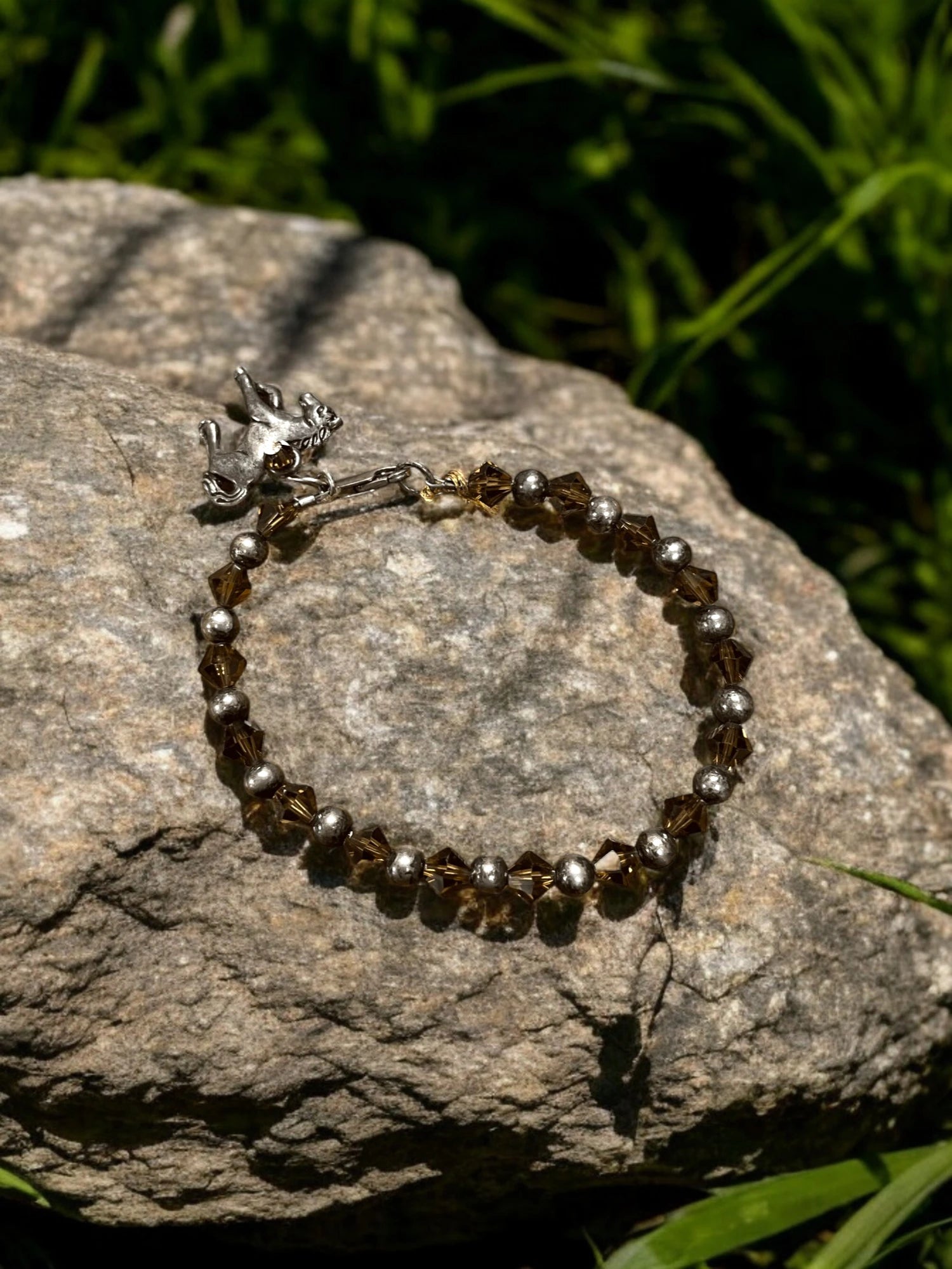 Equestrian Horse Charm Bracelet | Topaz Austrian Crystals