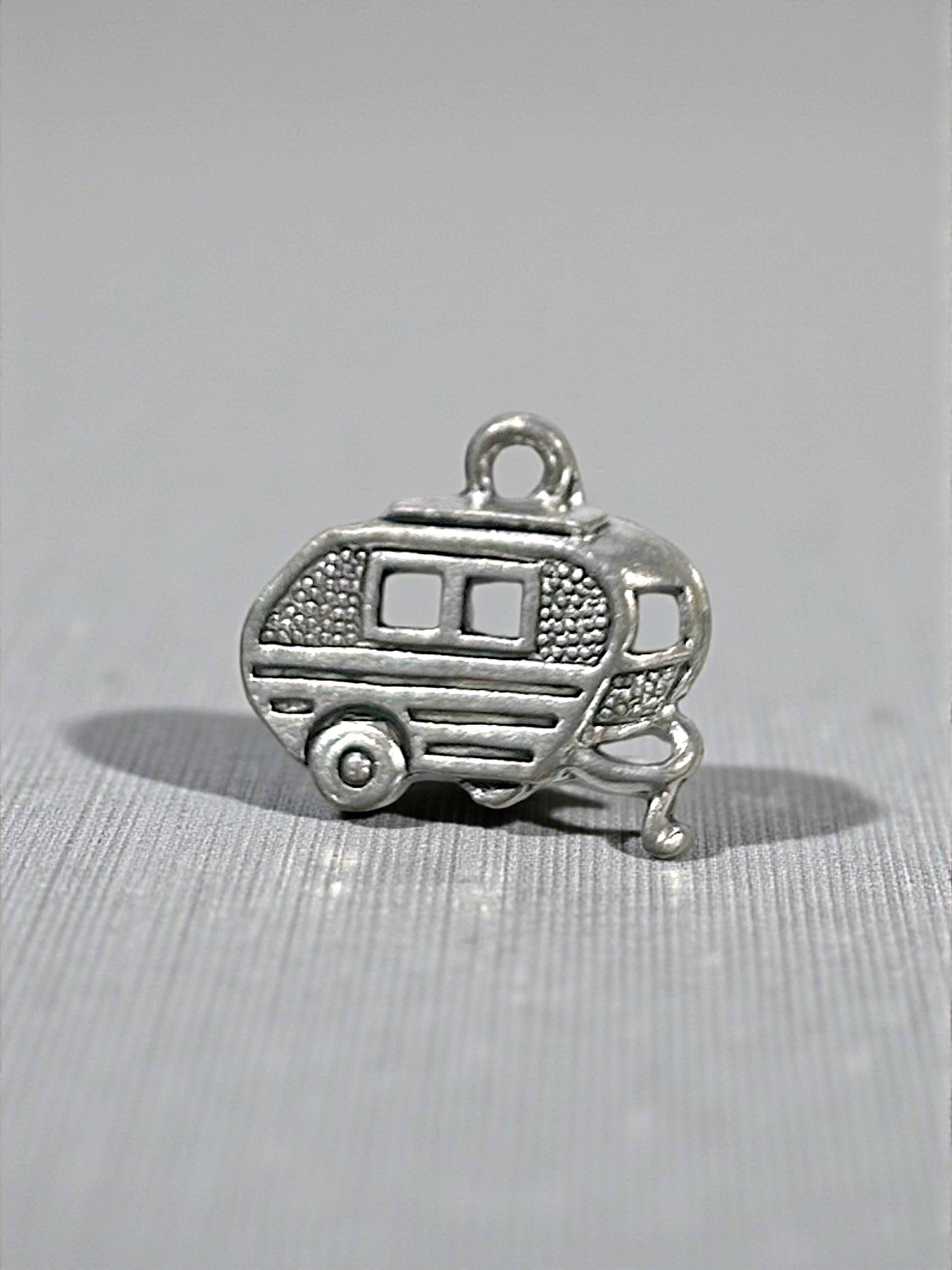 Silver Camper Pewter Charm Pendant | Travel Charm