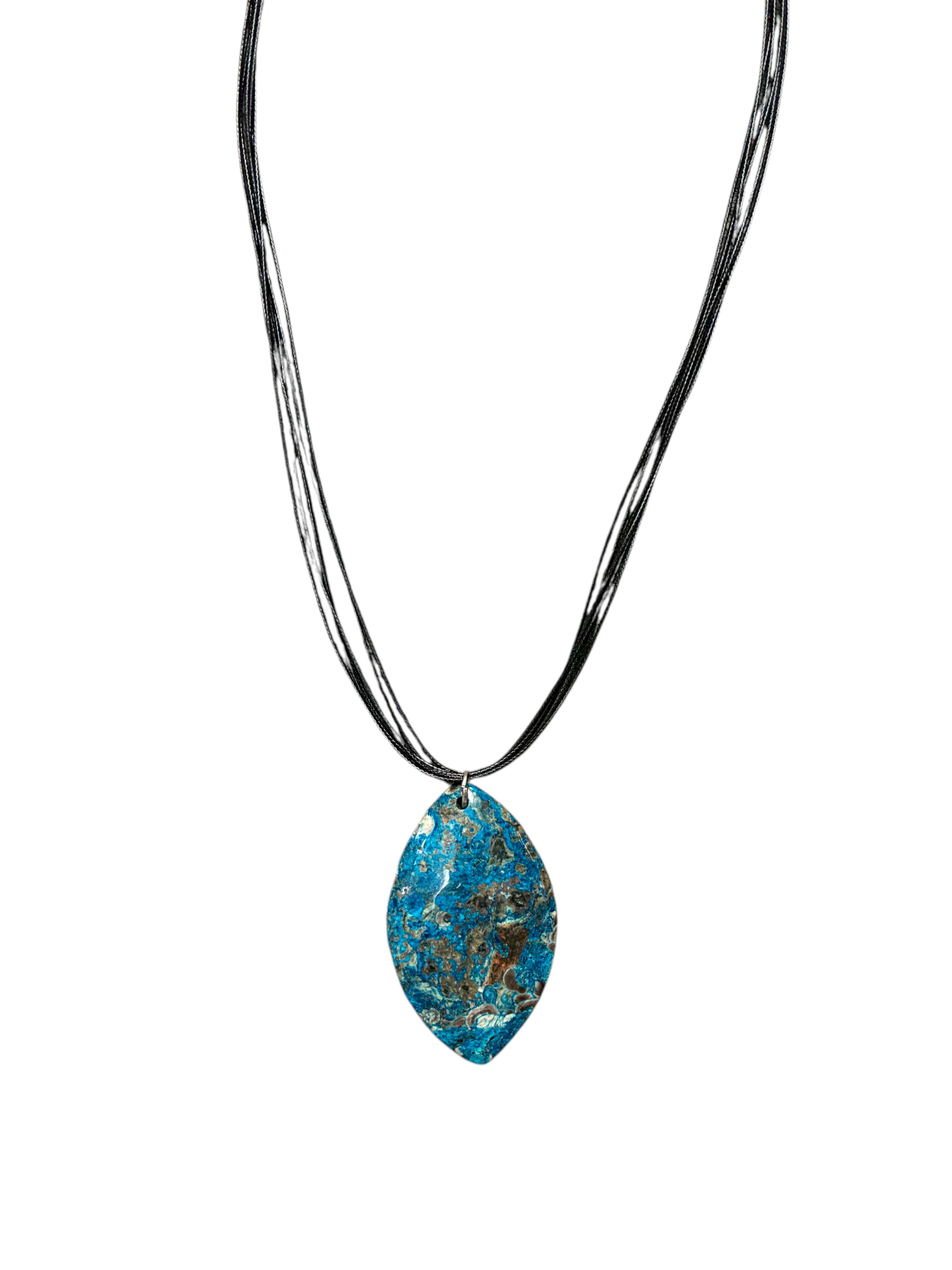 Crazy Lace Agate Cord Pendant Necklace - Balancing & Grounding | Unique Gemstone Jewelry
