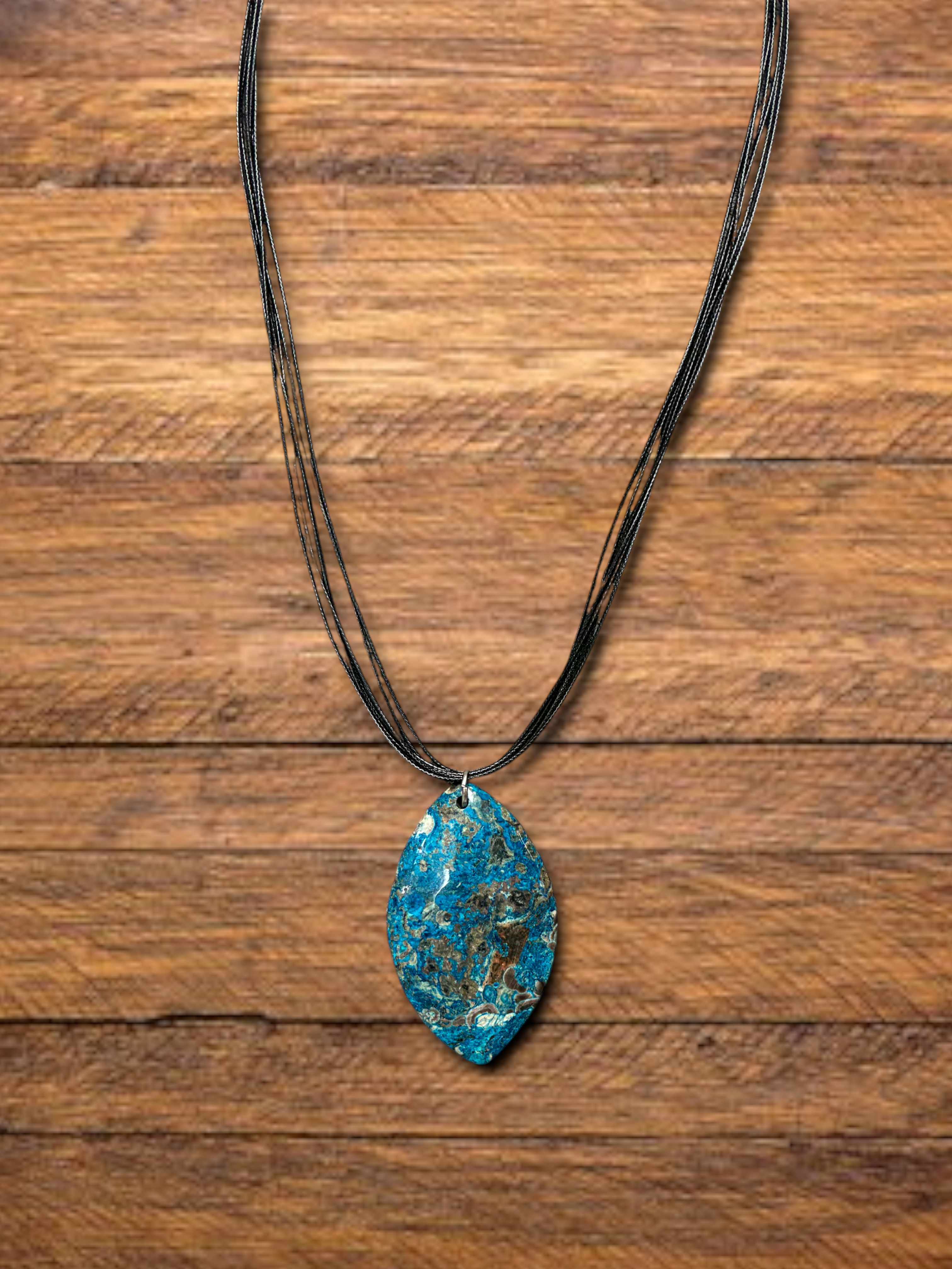 Crazy Lace Agate Cord Pendant Necklace - Balancing & Grounding | Unique Gemstone Jewelry