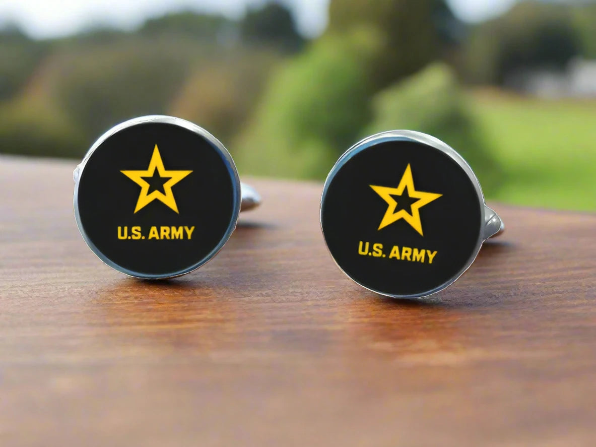 Military Cufflinks - Officially Licensed, Non Tarnish Navy - Air Force - Coast Guard- Army - Space Force - Marine Corps