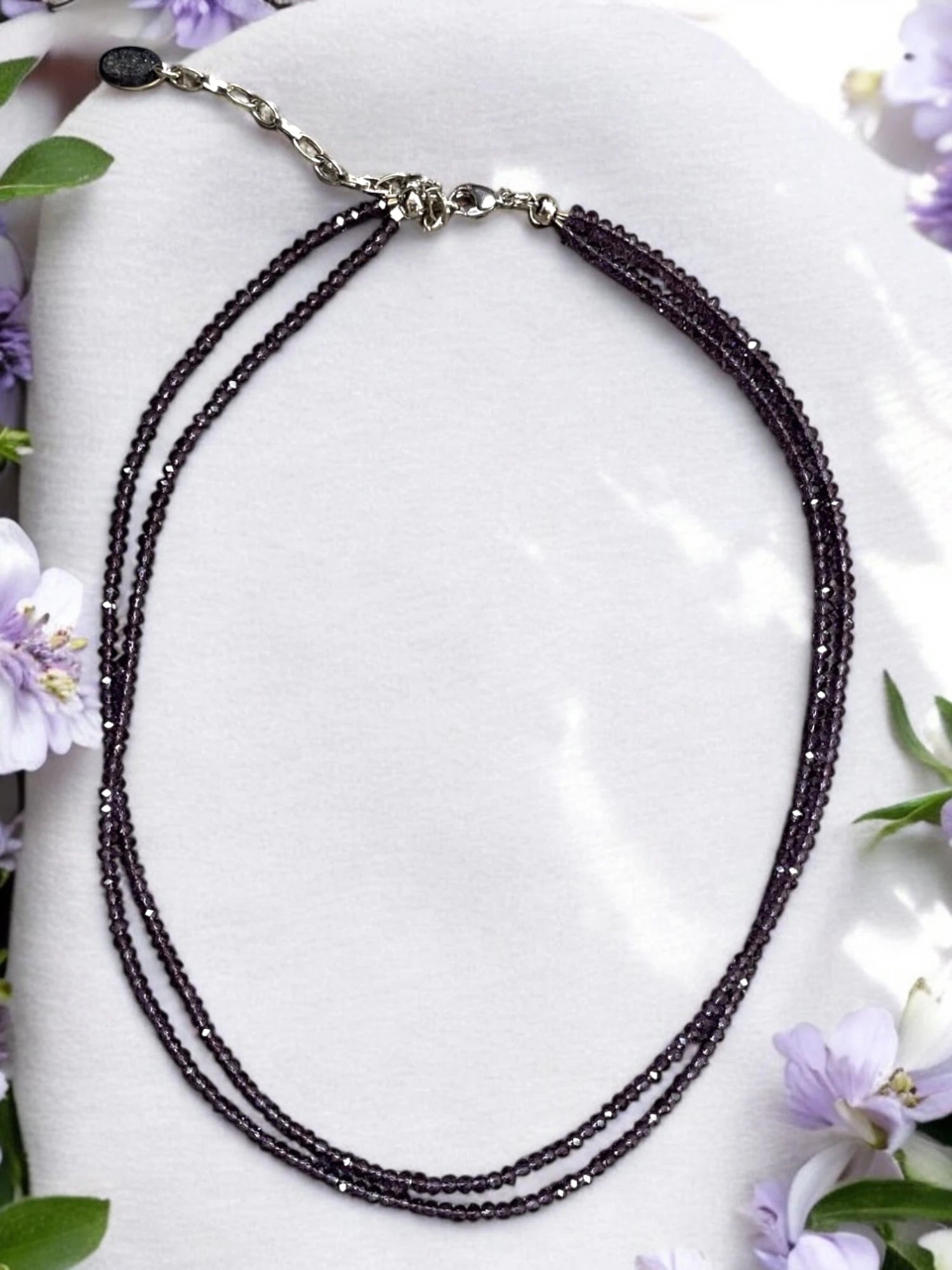 Amethyst Crystal Double Strand Necklace