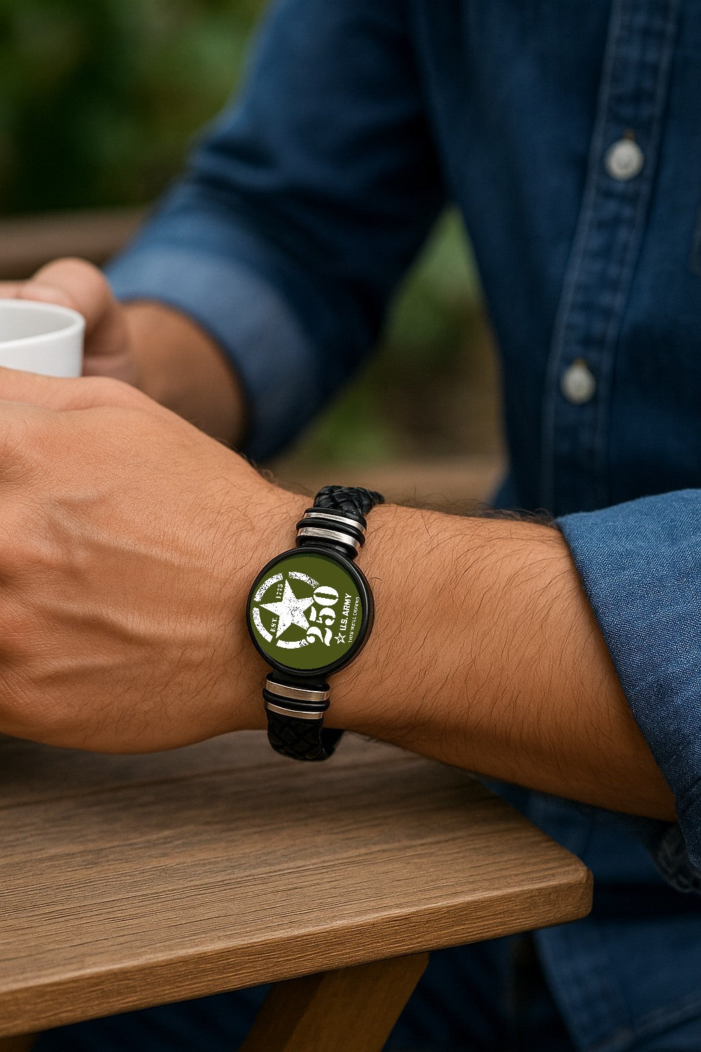 Limited Edition Army 250th Anniversary Bracelet | Made in the USA | Black Braided Leather | Officially Licensed