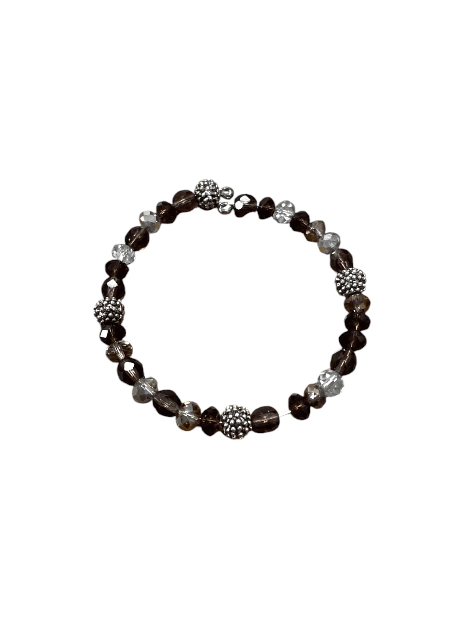 Purple Beaded Bracelet with Silver Accents
