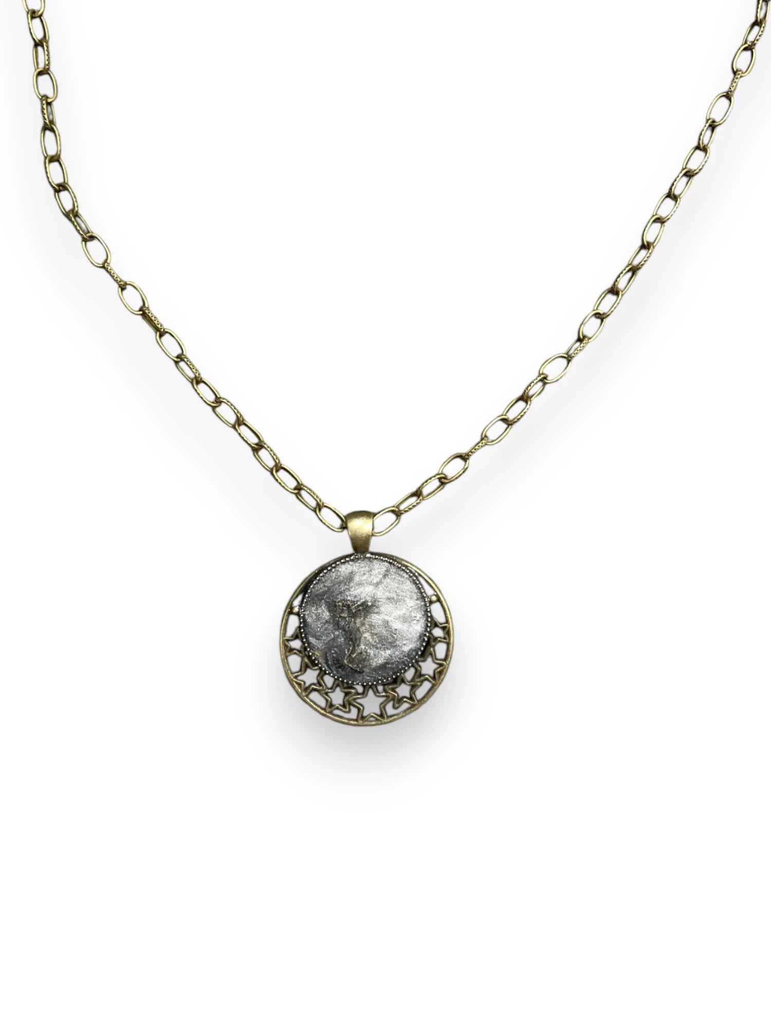 Go Gray Brain Cancer Awareness Circle Pendant Necklace