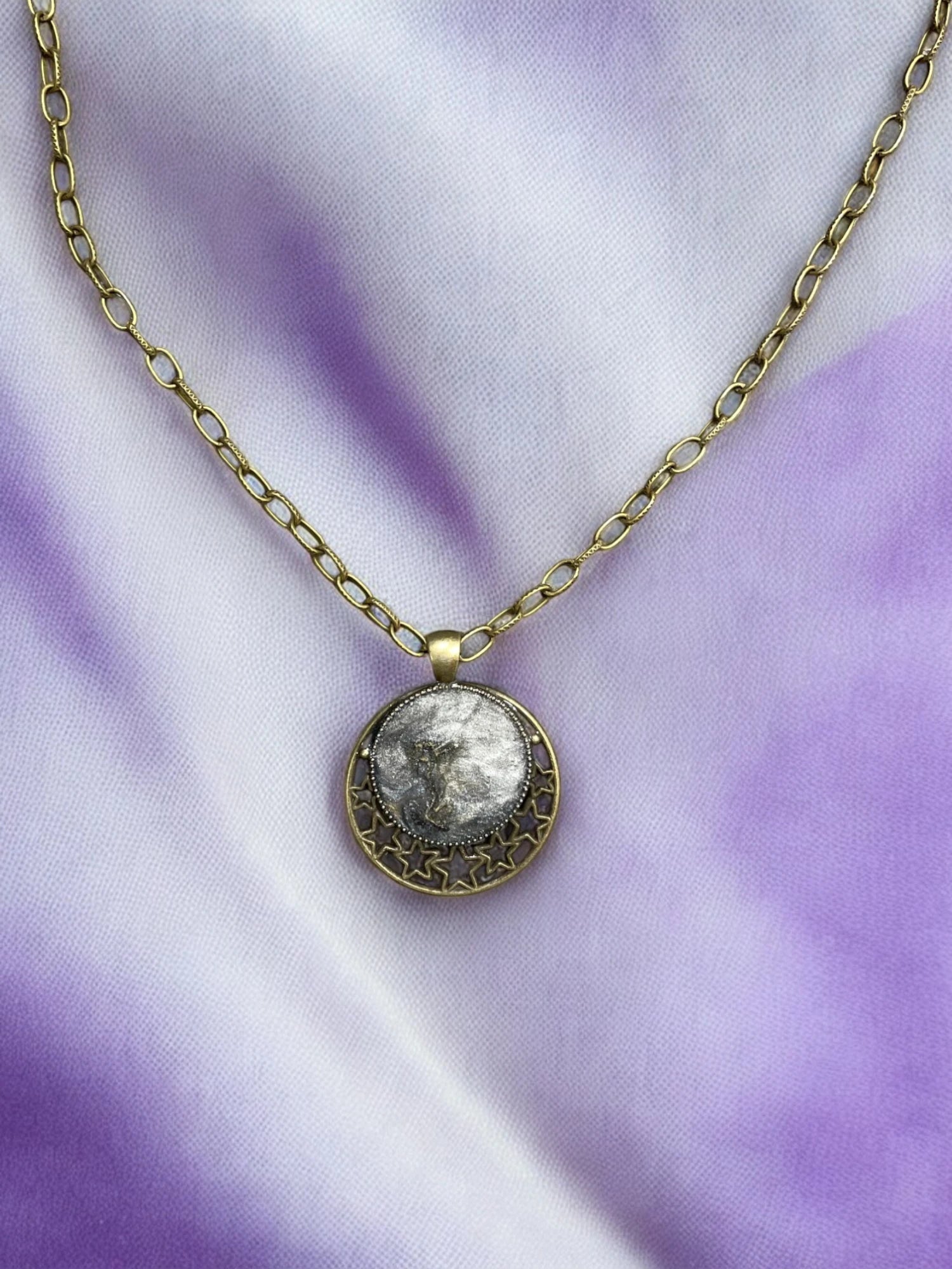 Go Gray Brain Cancer Awareness Circle Pendant Necklace