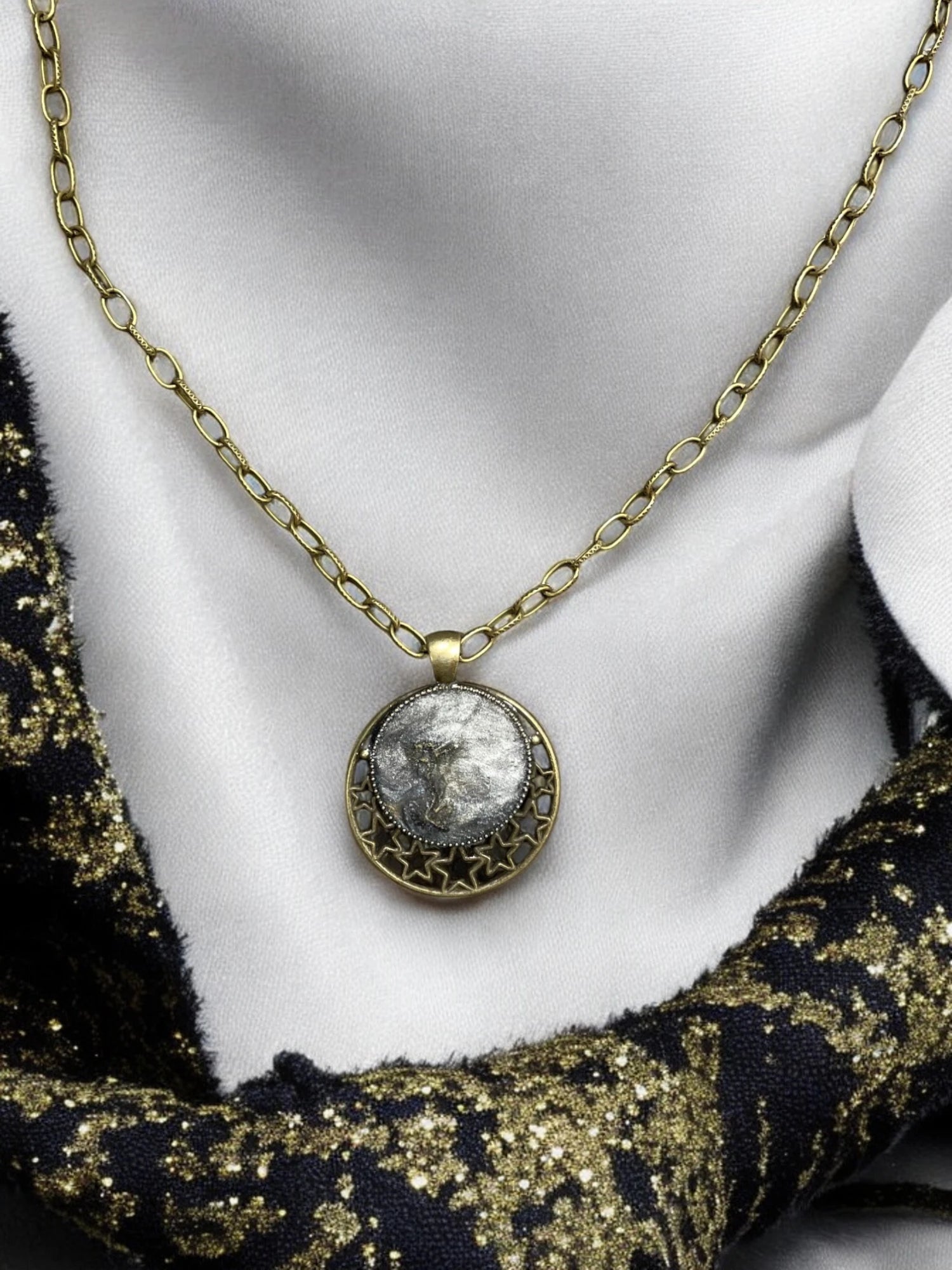 Go Gray Brain Cancer Awareness Circle Pendant Necklace