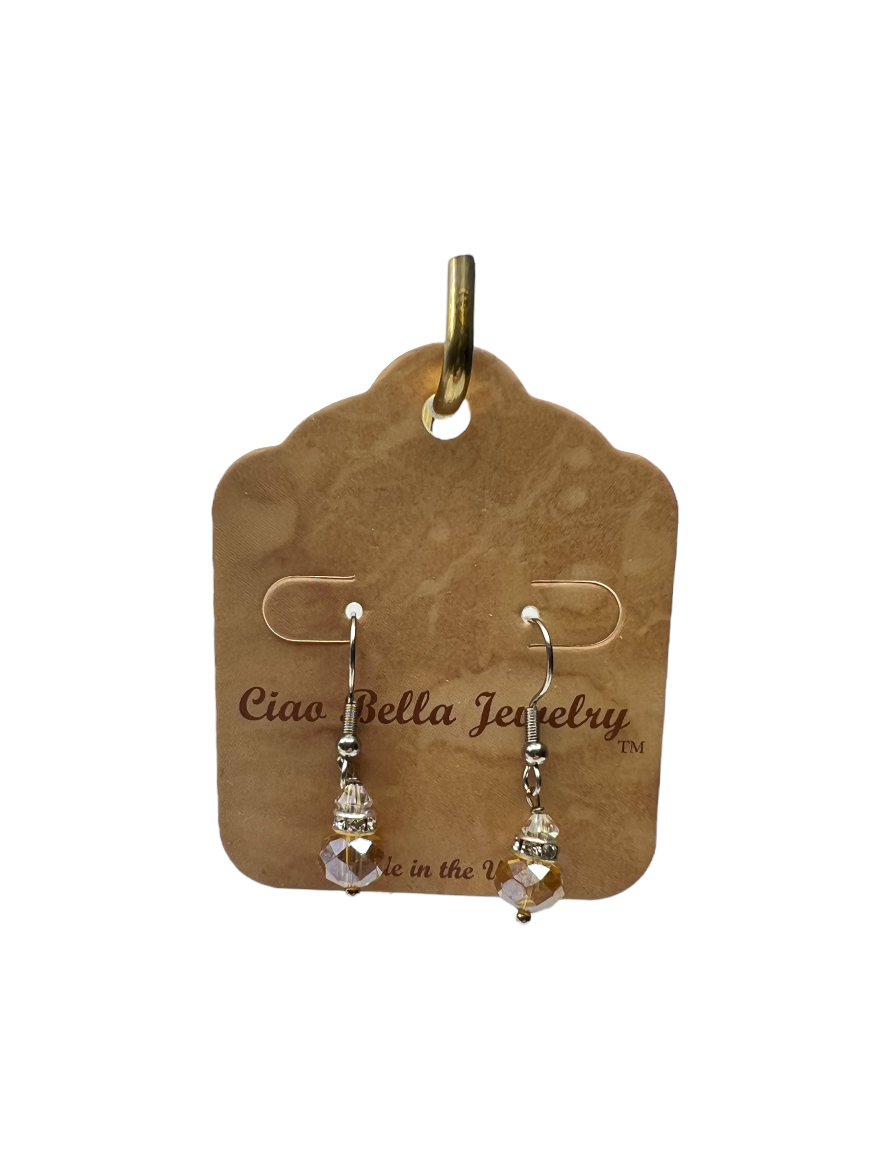 Crystal Bead Drop Earrings