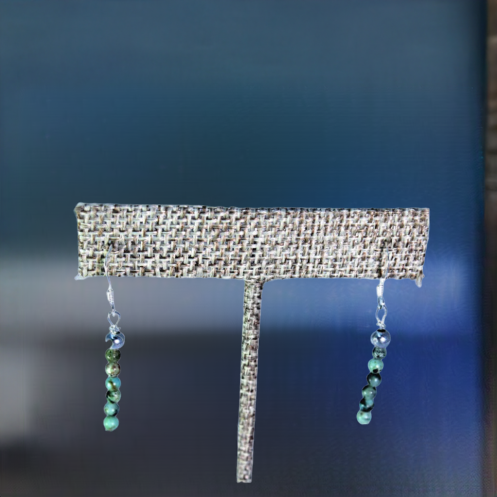 African Turquoise Drop Earrings