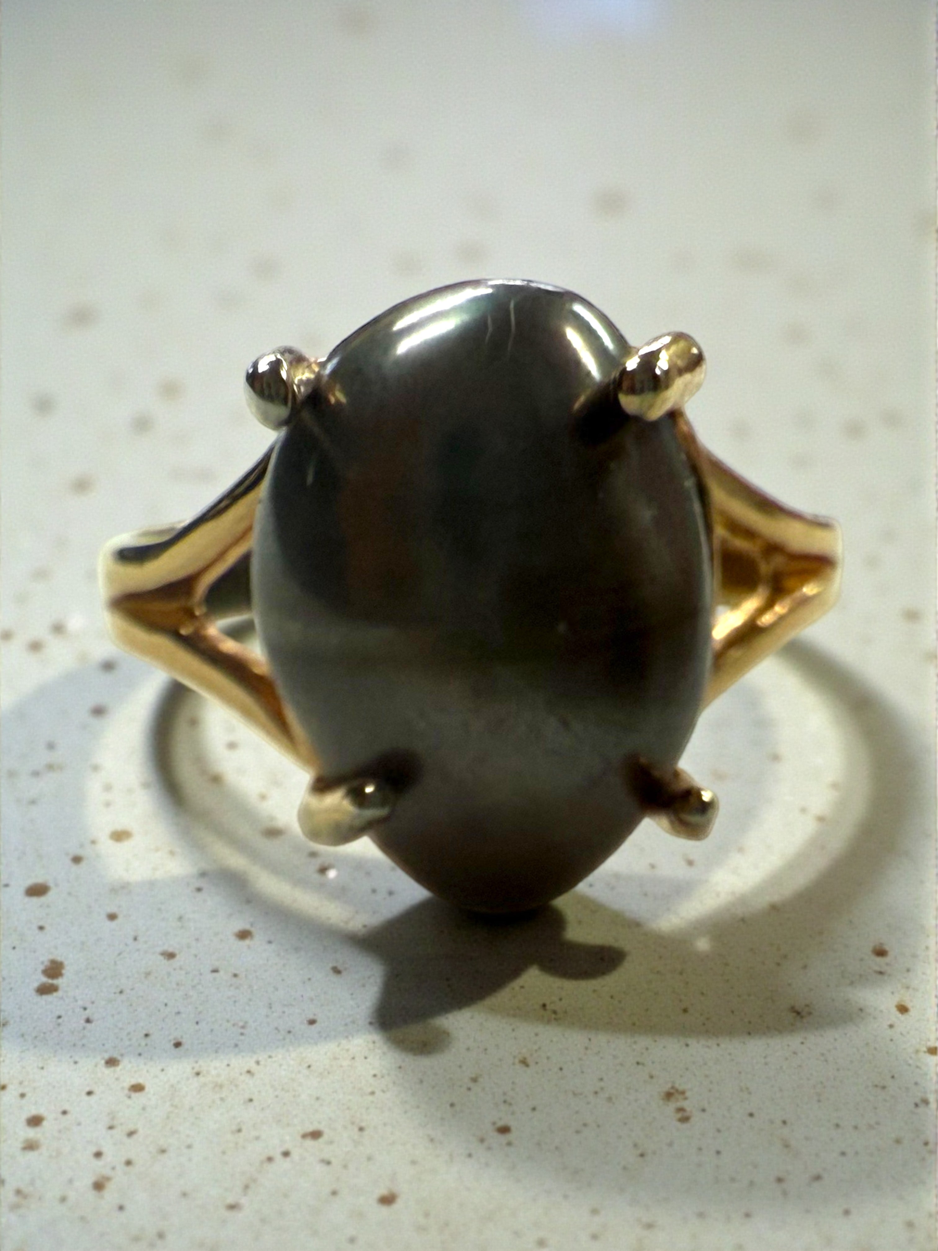 The Lunar Eclipse: One-of-a-Kind Gray Freshwater Pearl Statement Ring